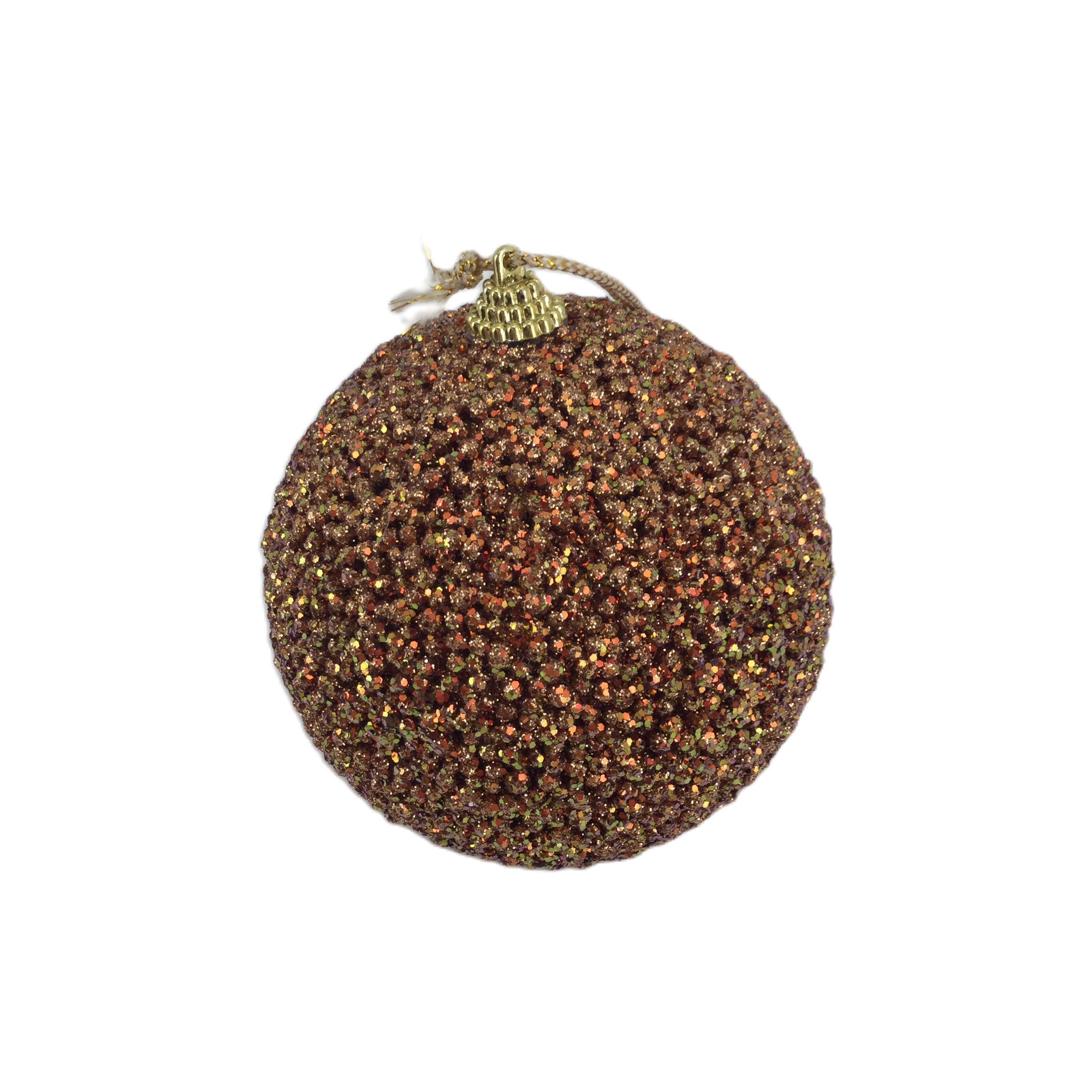 Copper Small Glitter Ball - Seasonal Decor