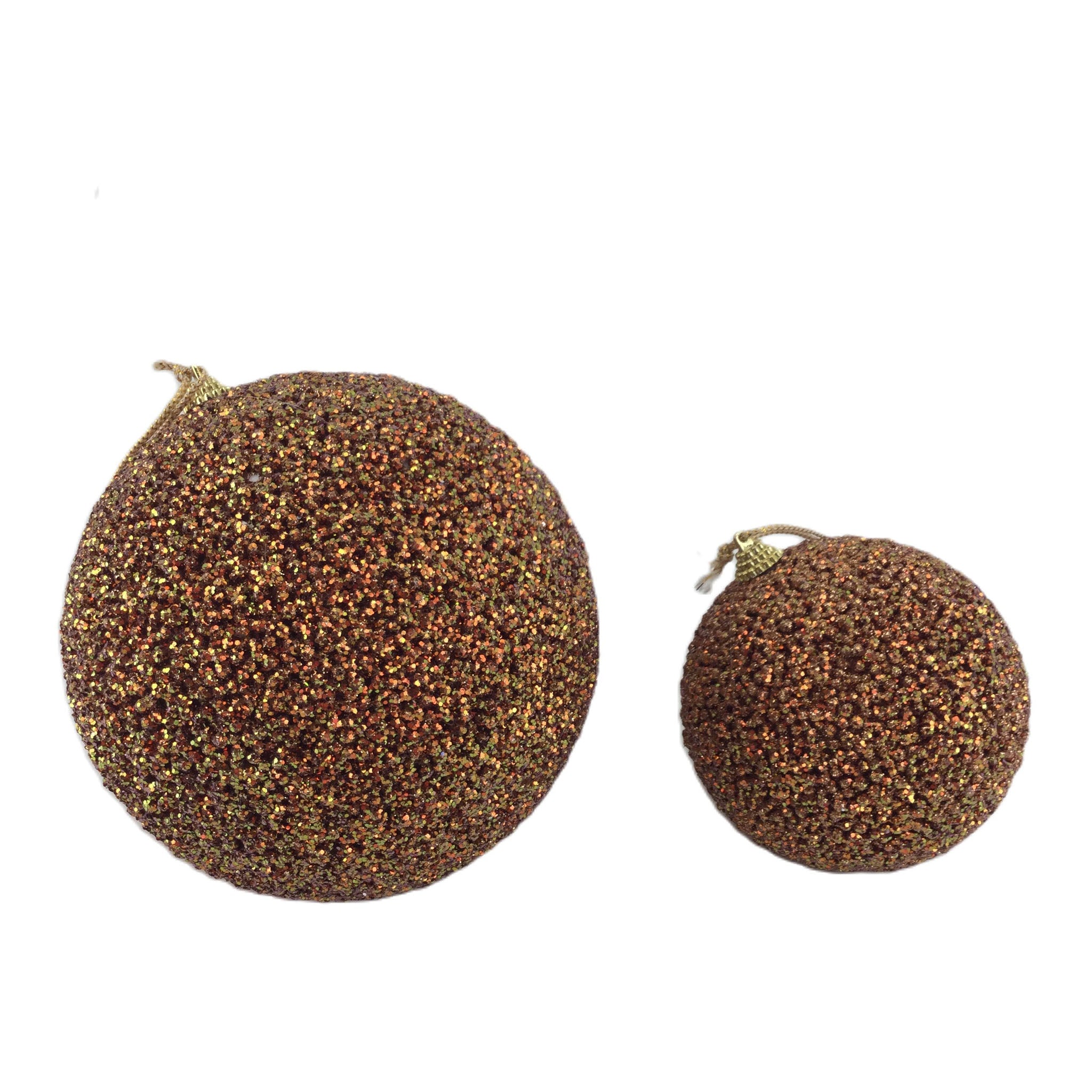 Copper Medium Glitter Ball - Seasonal Decor