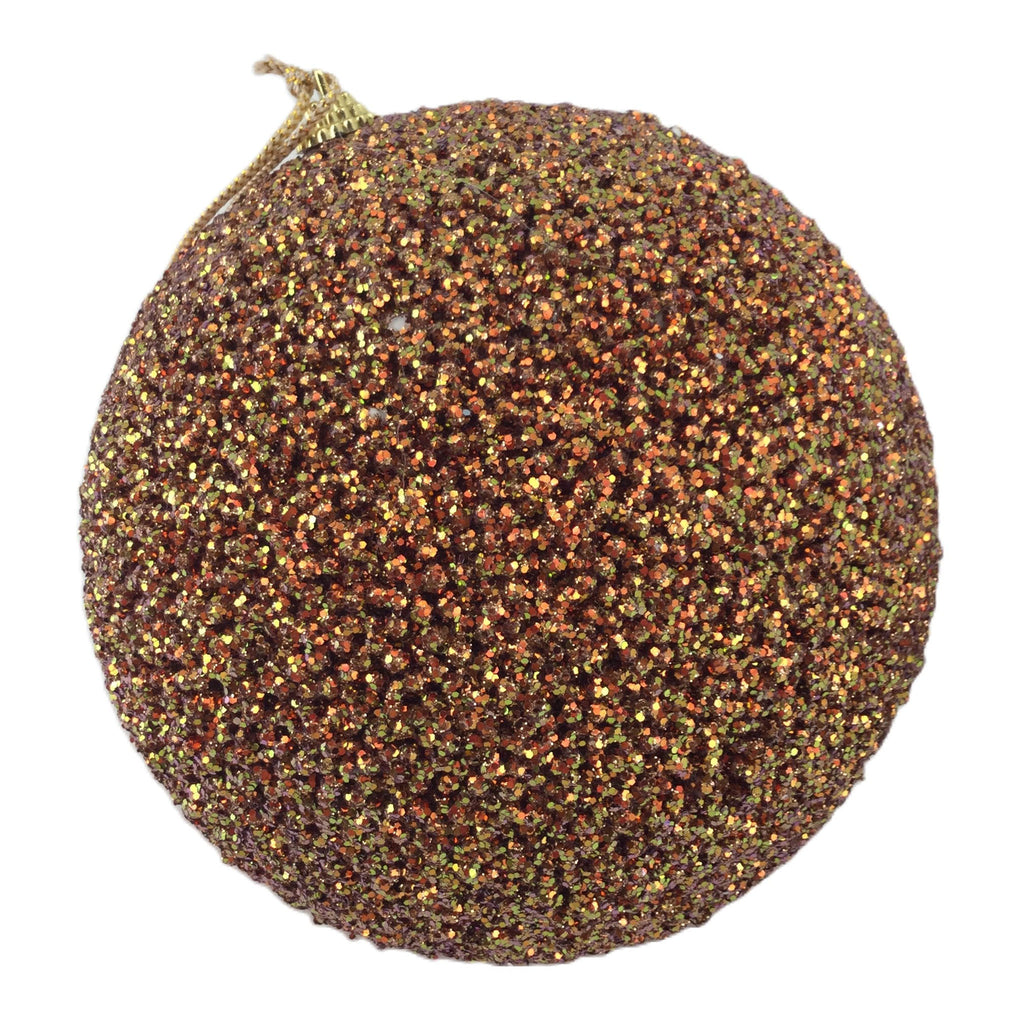 Copper Medium Glitter Ball - Seasonal Decor