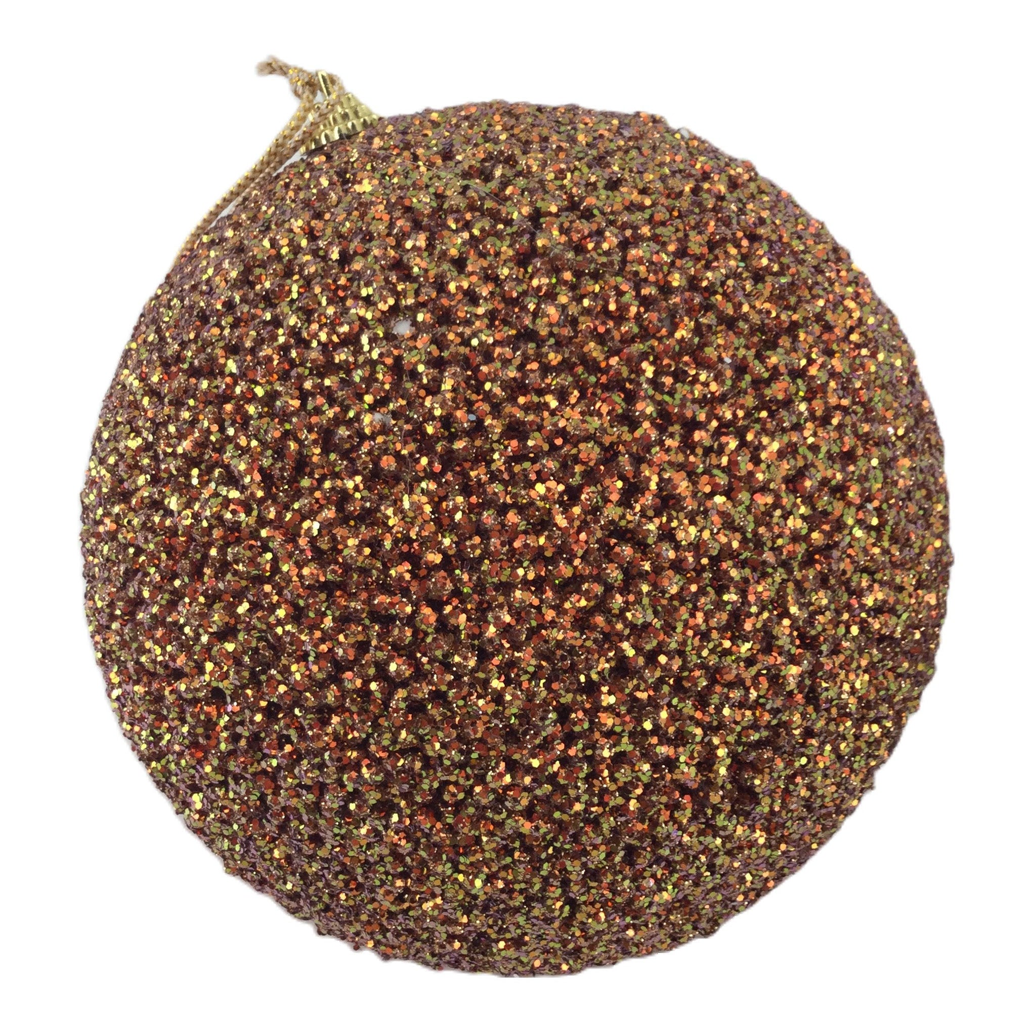 Copper Medium Glitter Ball - Seasonal Decor