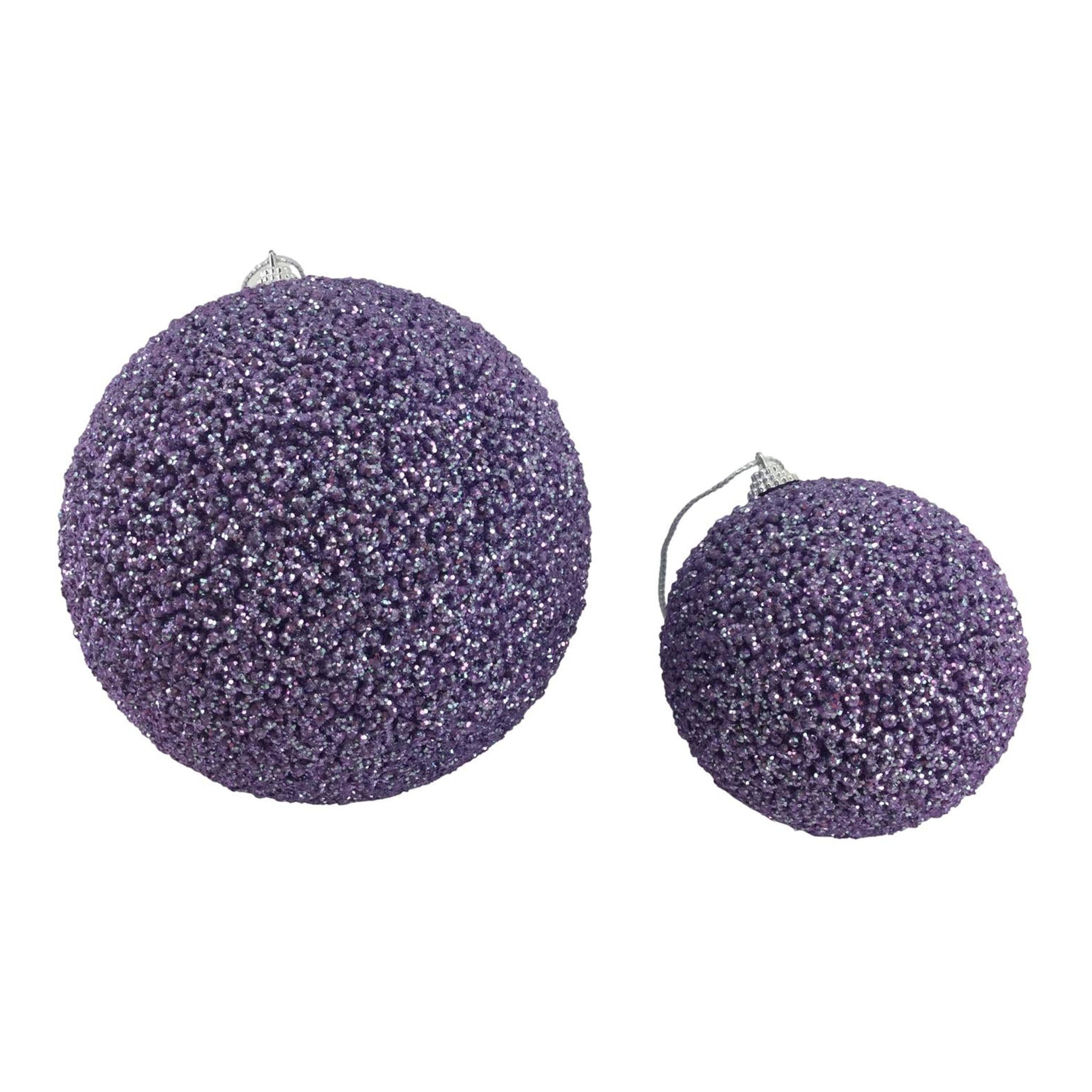 Lilac Medium Glitter Ball - Seasonal Decor