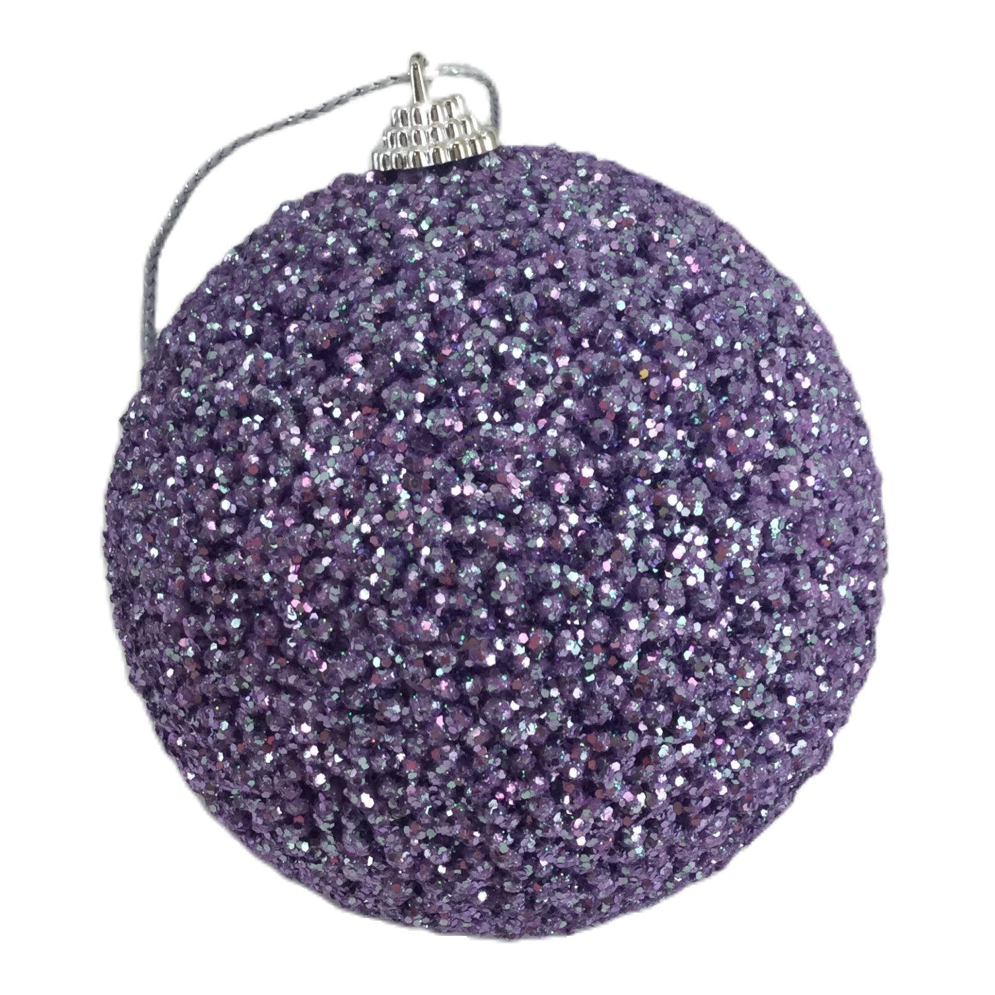 Lilac Medium Glitter Ball - Seasonal Decor