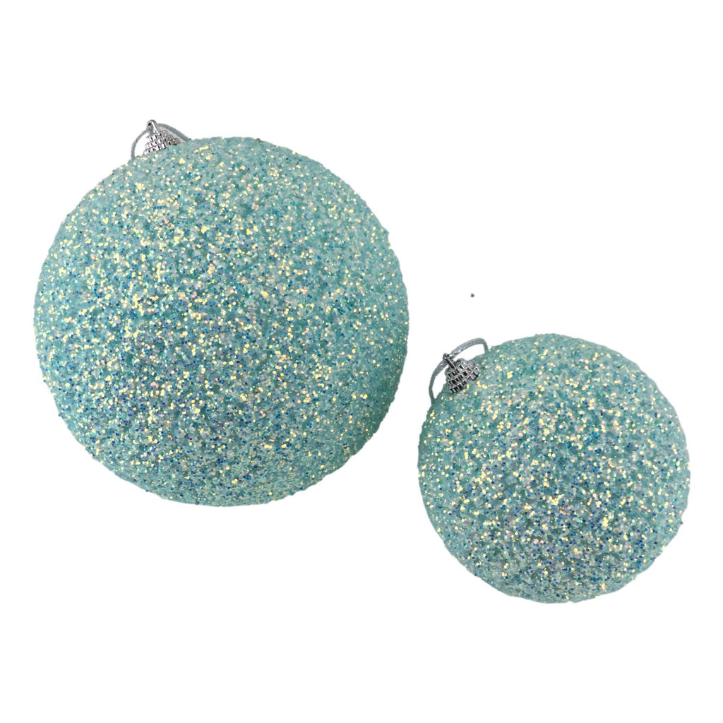 Blue Medium Glitter Ball - Seasonal Decor
