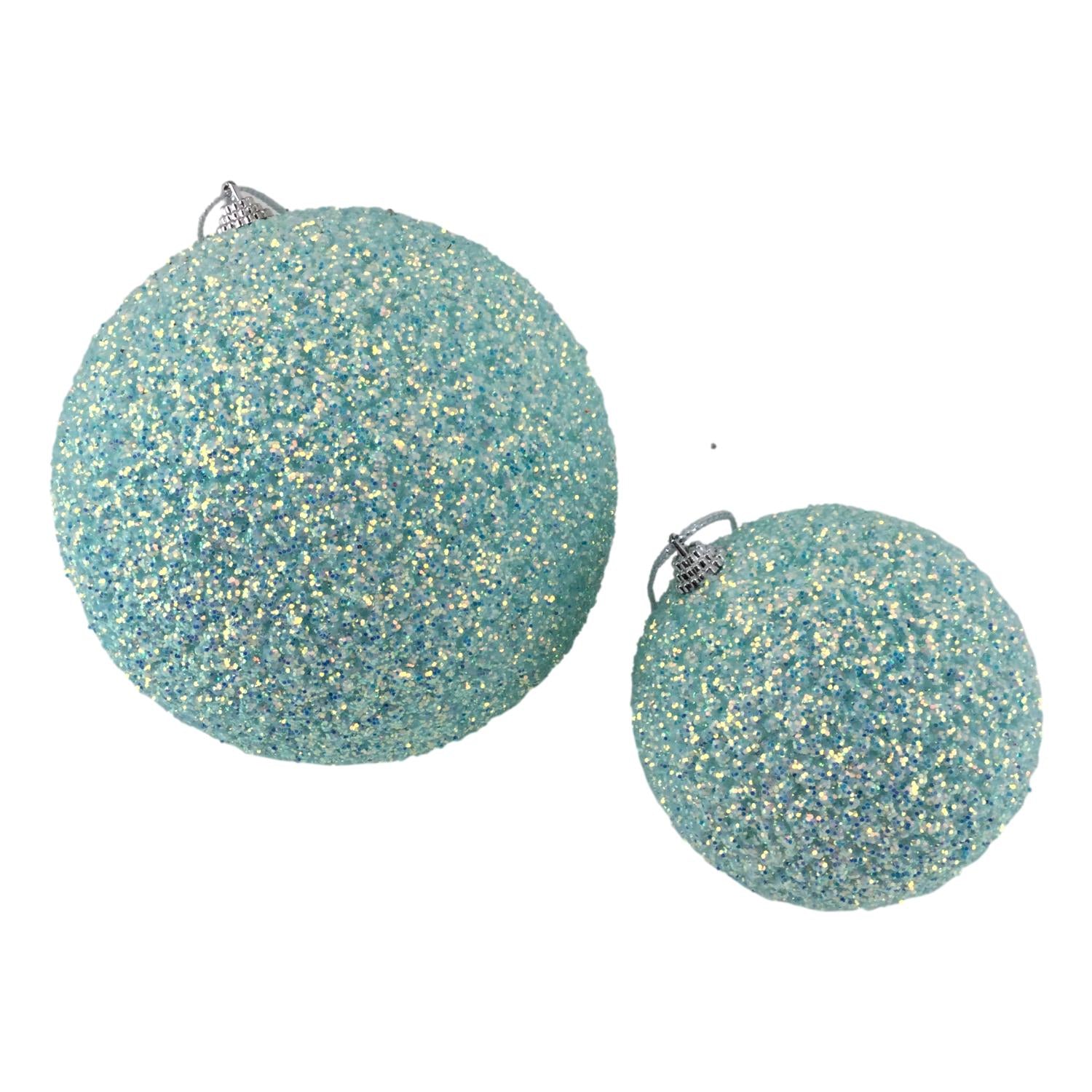 Blue Medium Glitter Ball - Seasonal Decor