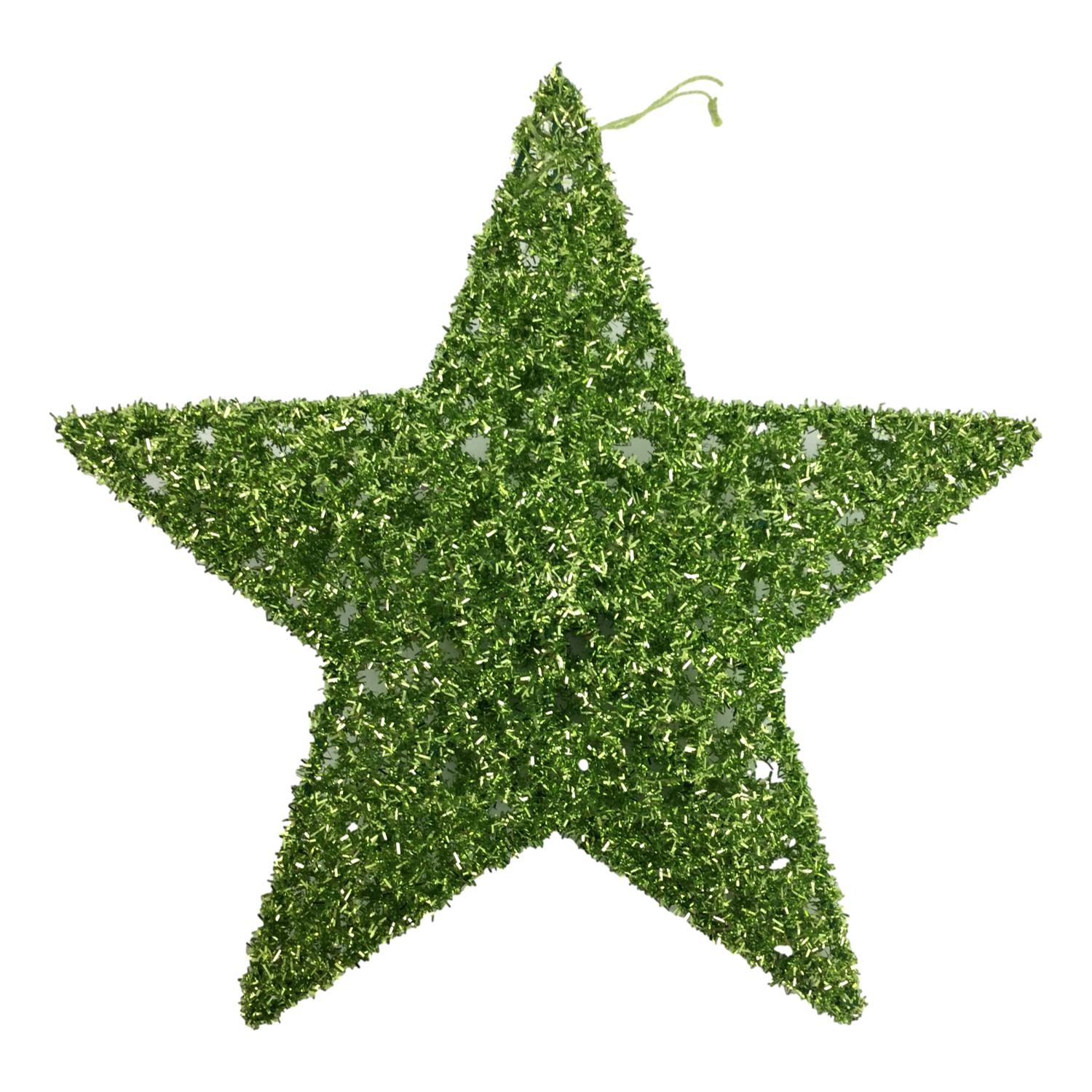 25cm Green Star Hanging - Seasonal Decor