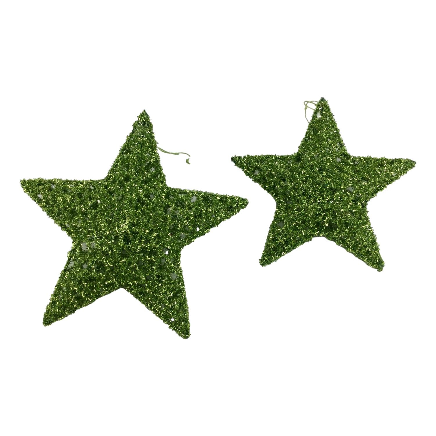 25cm Green Star Hanging - Seasonal Decor