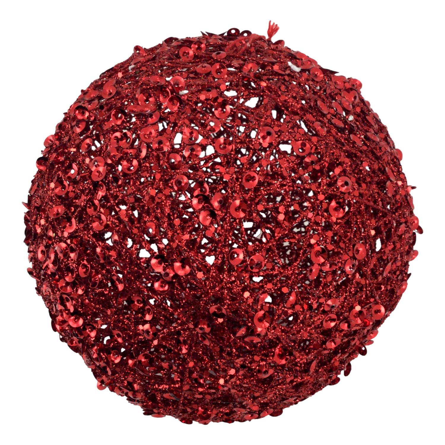 20cm Red Glitter Ball - Seasonal Decor