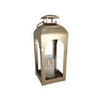 38cm Gold Metal Lantern - Seasonal Decor