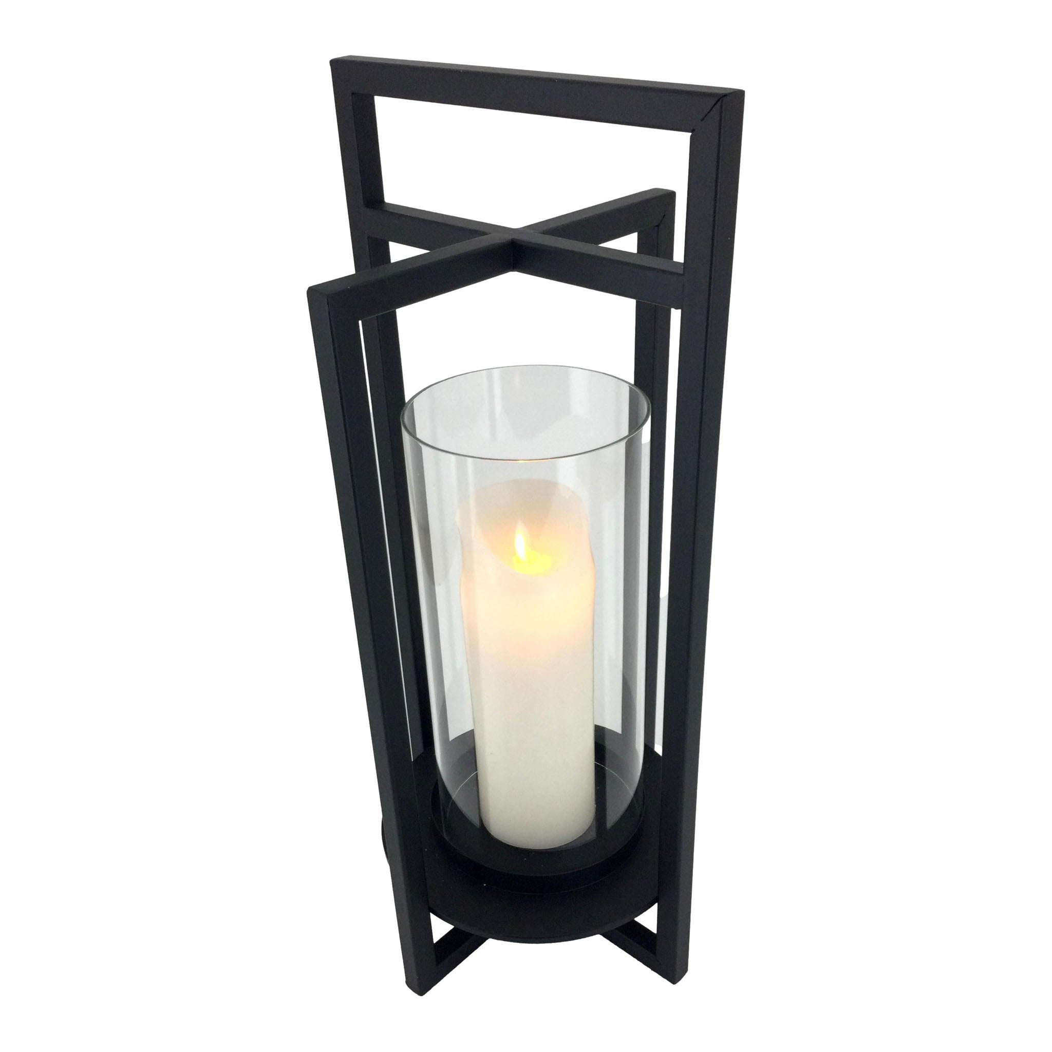 51cm Black Metal Lantern - Seasonal Decor