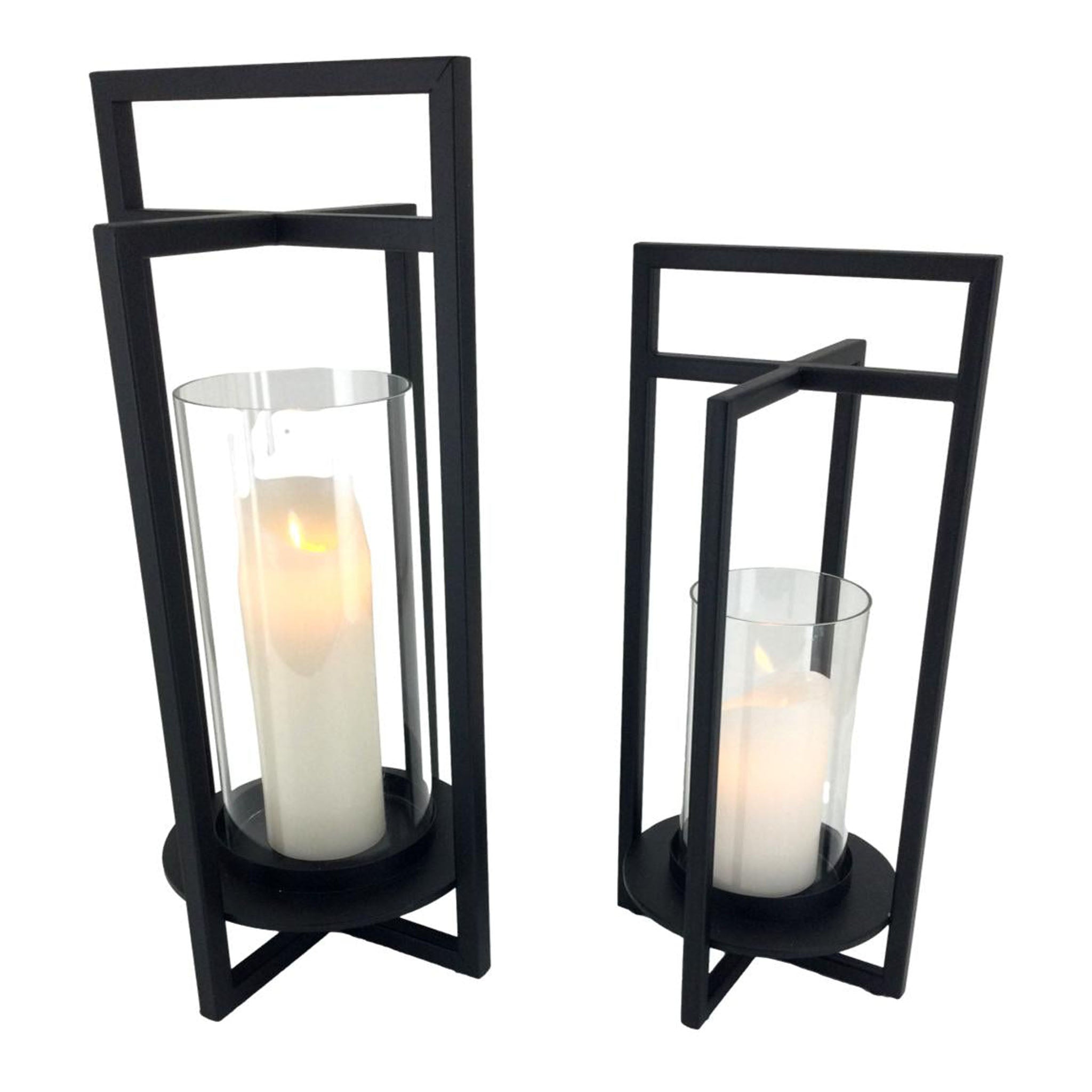 51cm Black Metal Lantern - Seasonal Decor