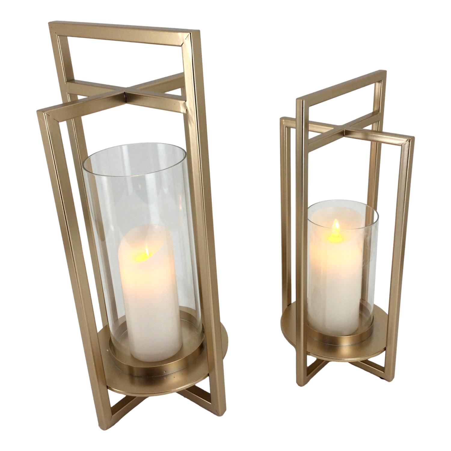 51cm Gold Metal Lantern - Seasonal Decor