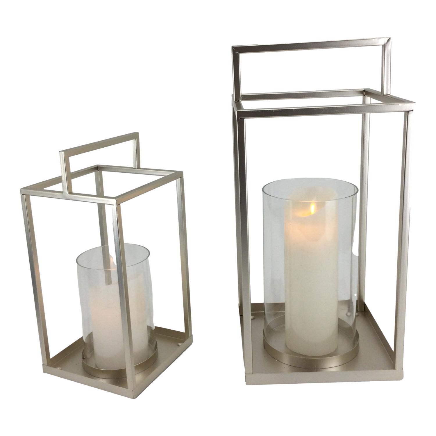 15cm Champagne Metal Lantern - Seasonal Decor