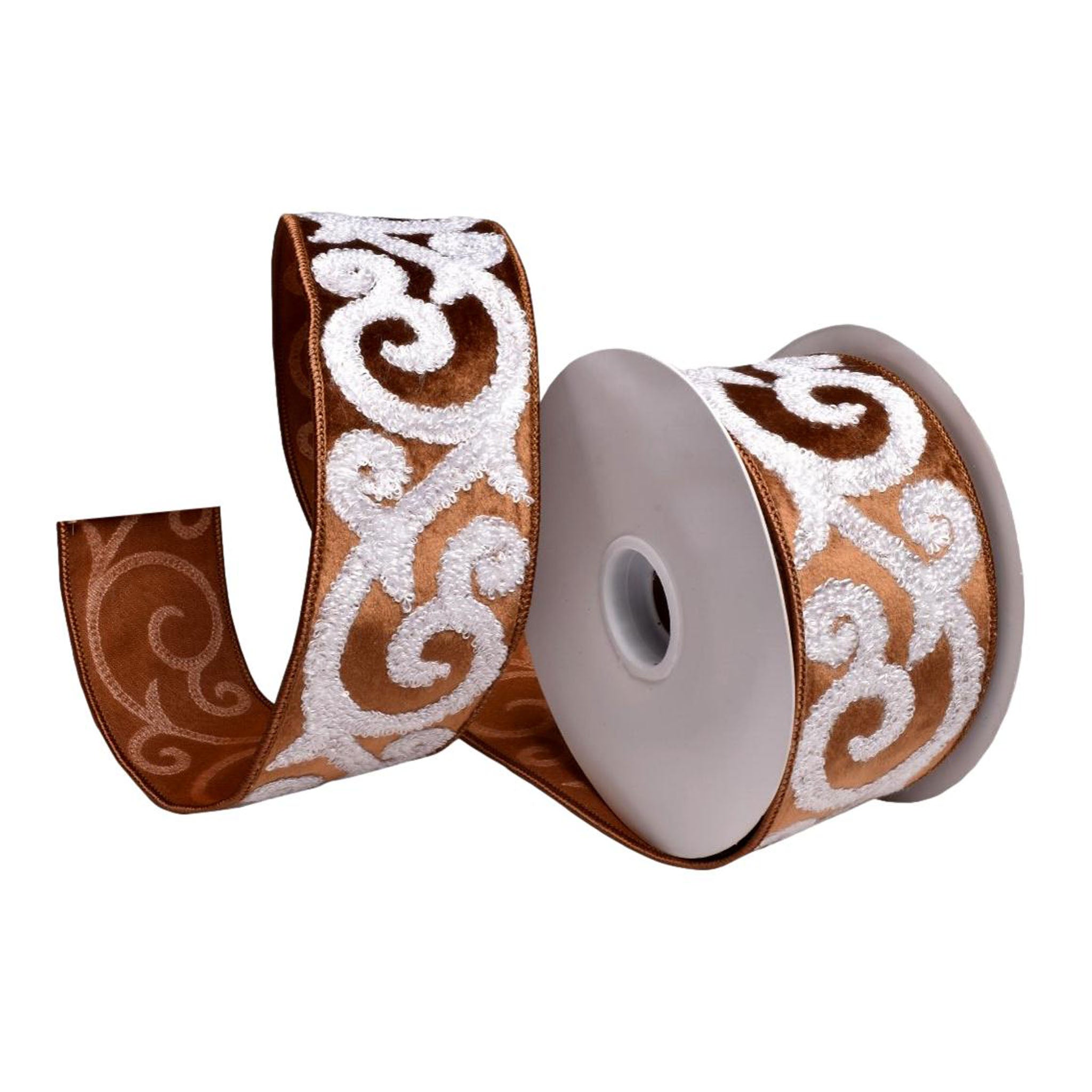 64mm Gingerbread Swirl Ribbon - Seasonal Decor