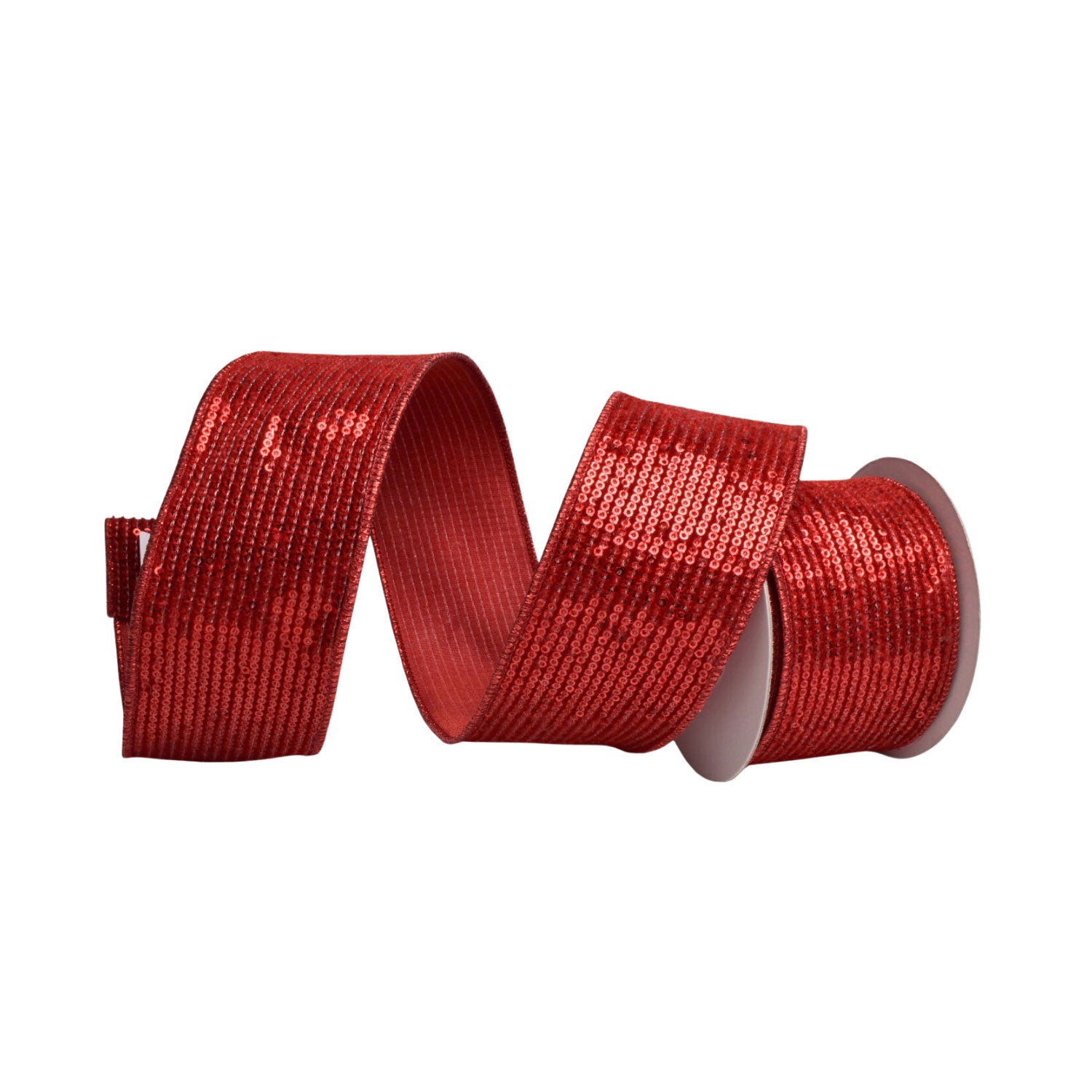 5Yd 64mm Red Glitter Ribbon - Seasonal Decor