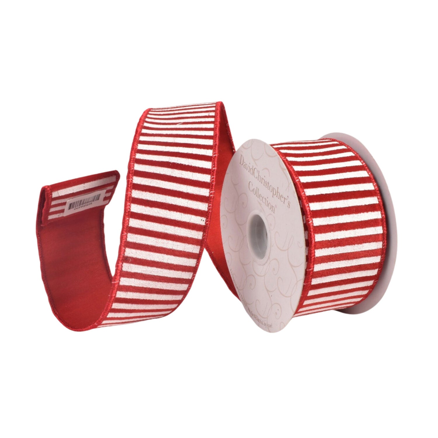 64mm Red White Stripe Ribbon - Seasonal Decor
