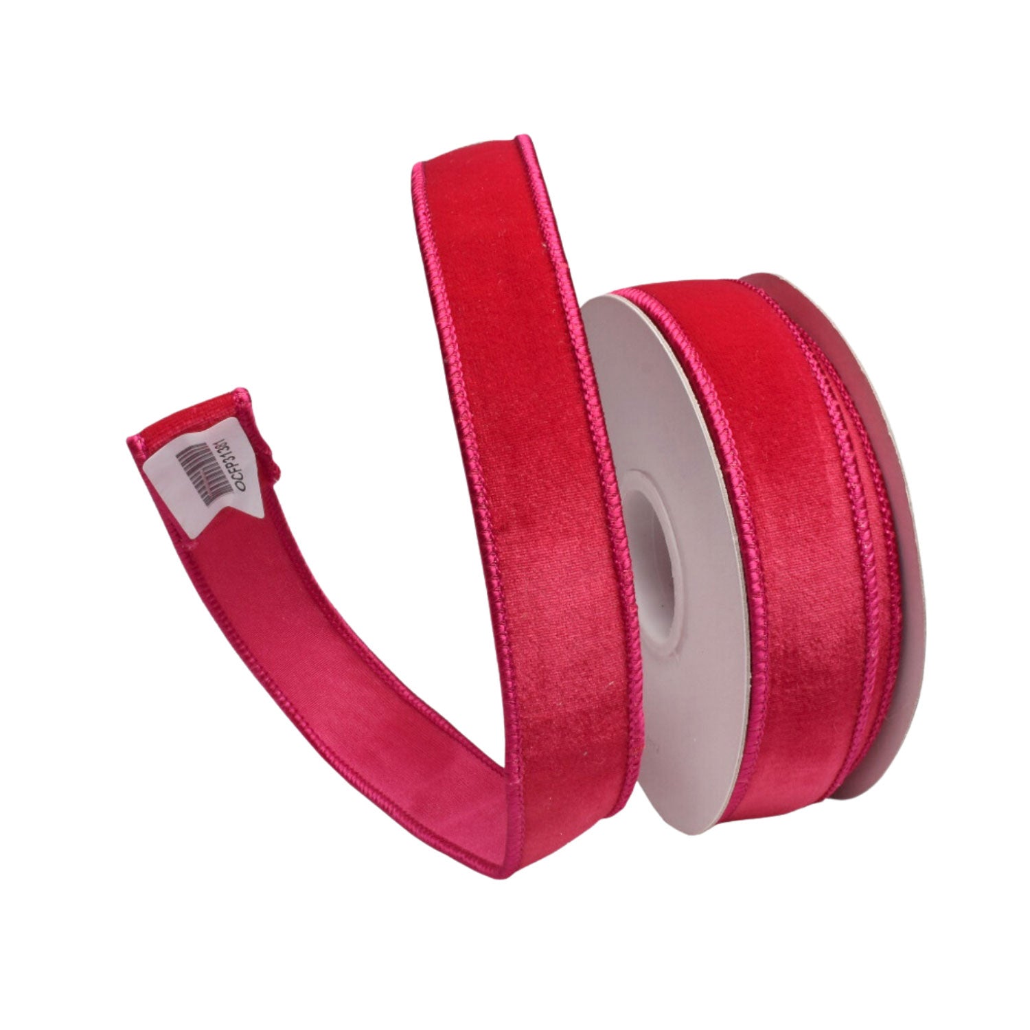 25mm Raspberry Velvet Ribbon - Seasonal Decor