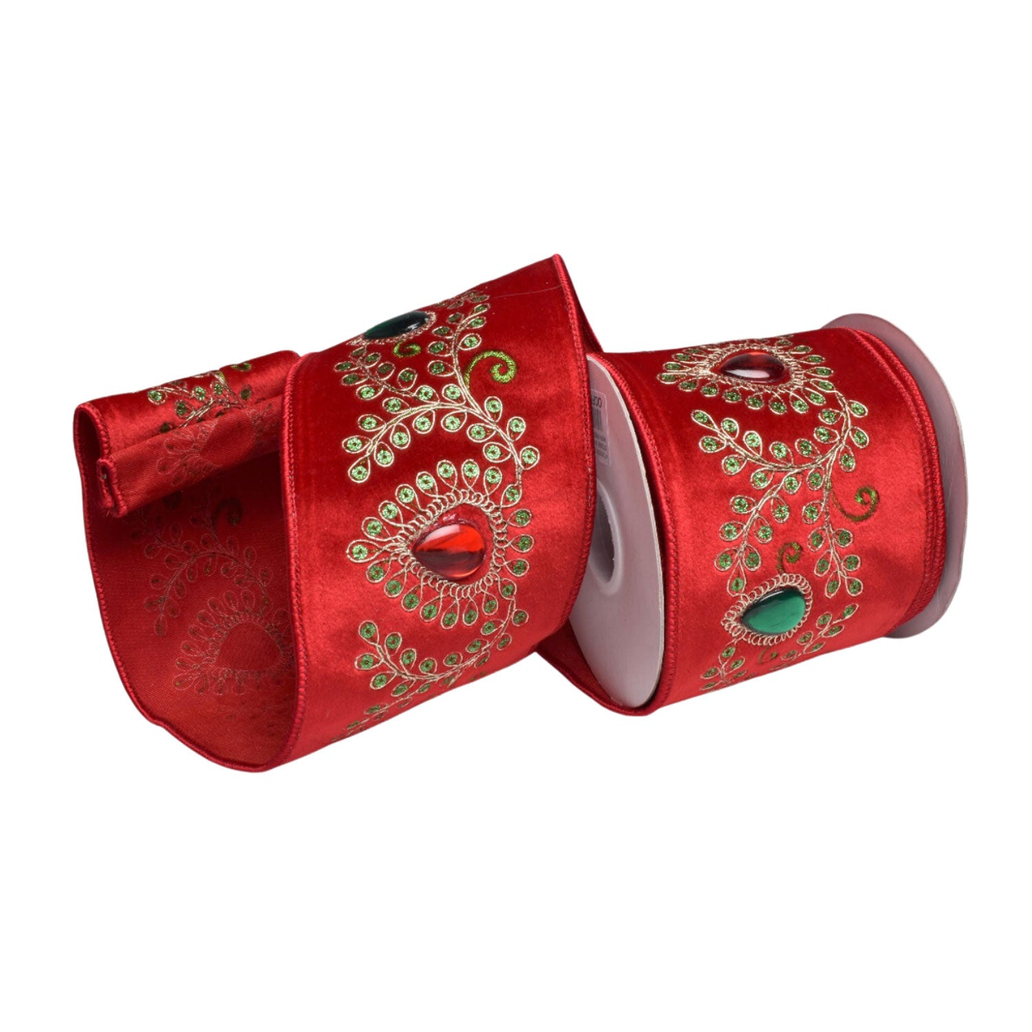 5Yd 100mm Red With Diamonte - Seasonal Decor