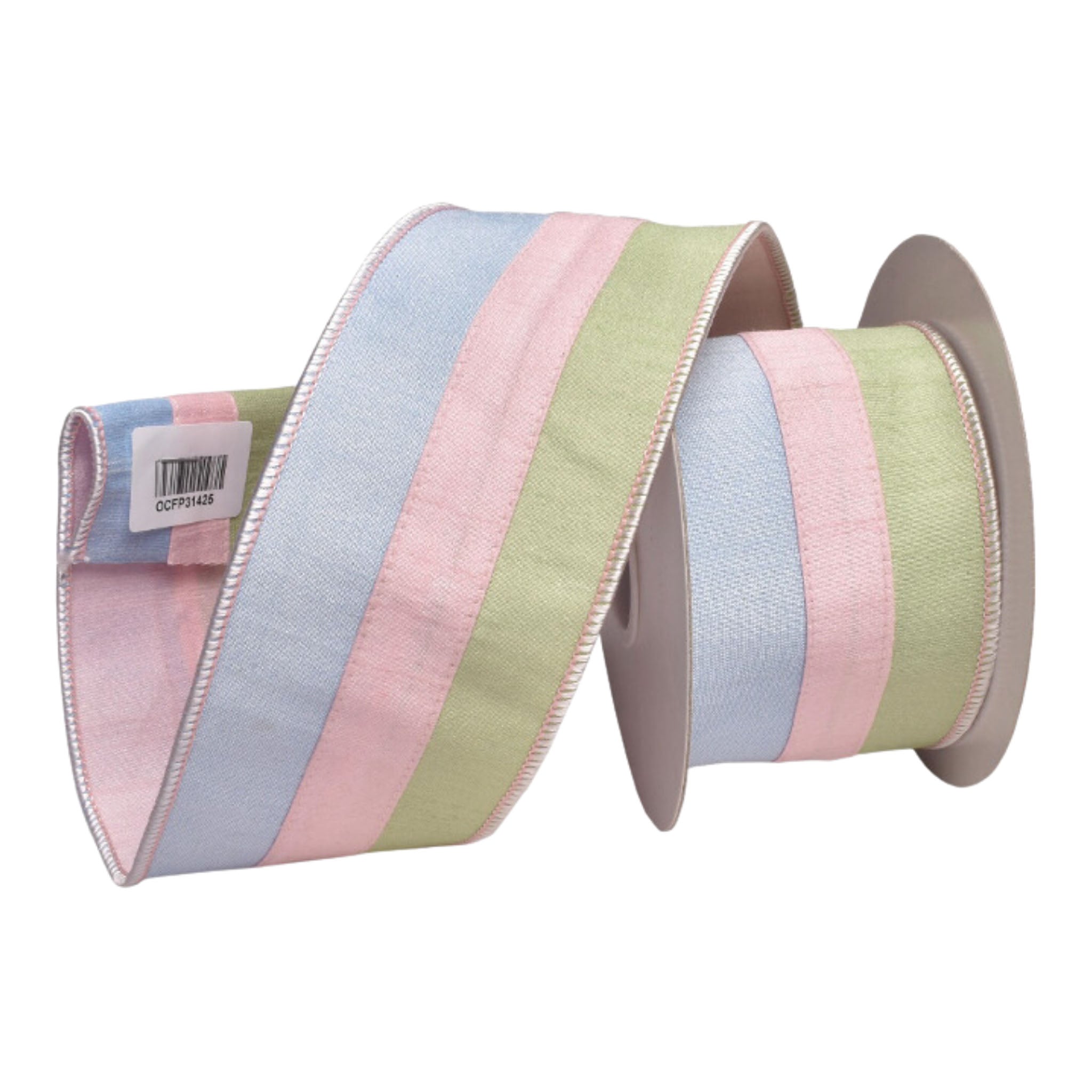 64mm Pastel Stripe Ribbon - Seasonal Decor