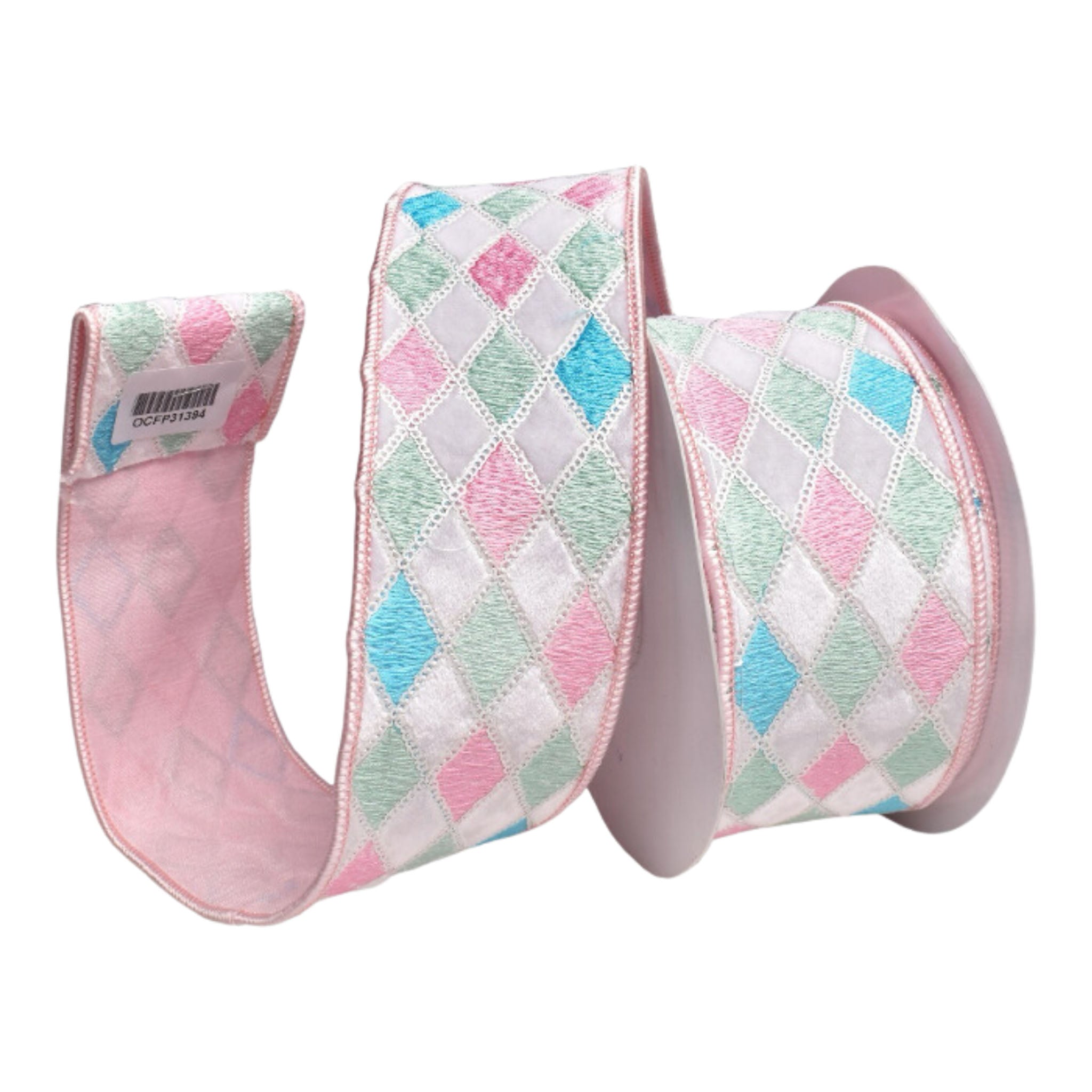 5Yd 64mm Pastel Harlequin Ribbon - Seasonal Decor