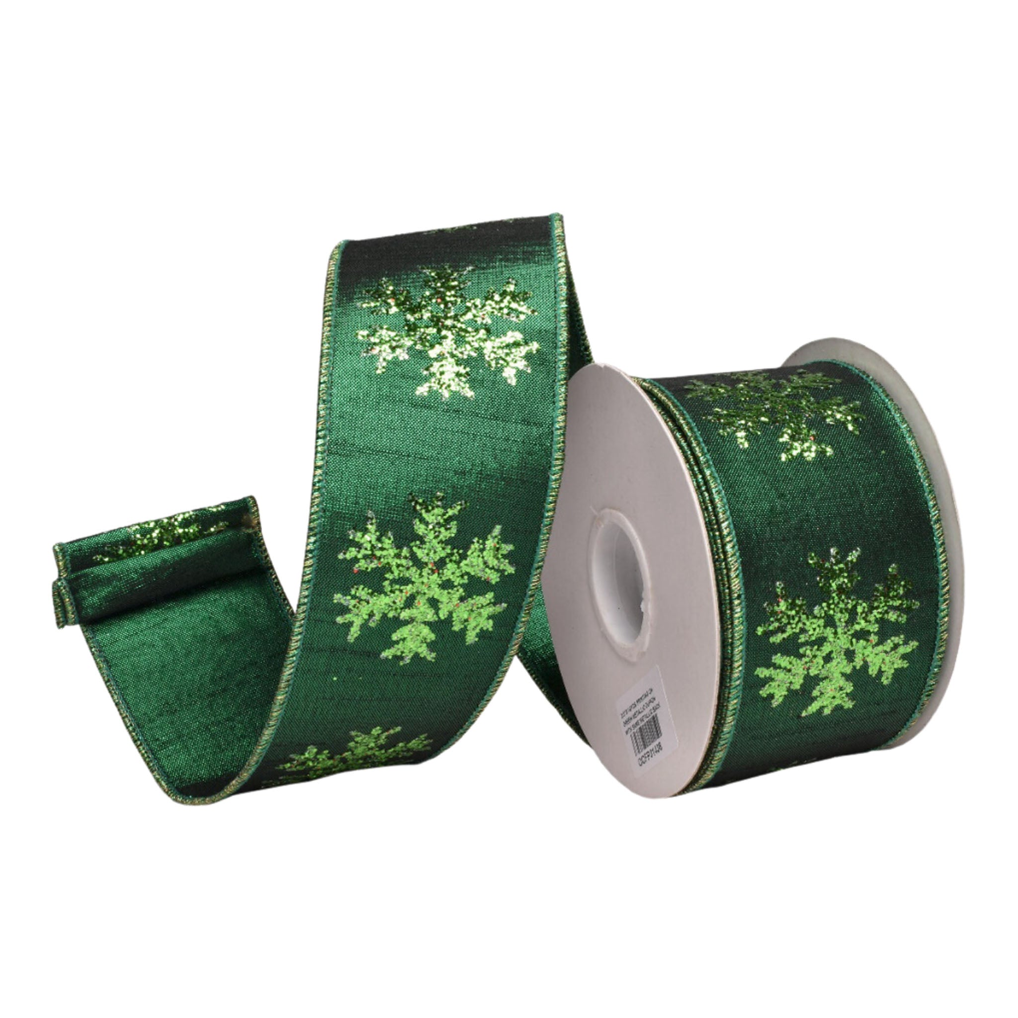 64mm Green Gold Snowflake - Seasonal Decor
