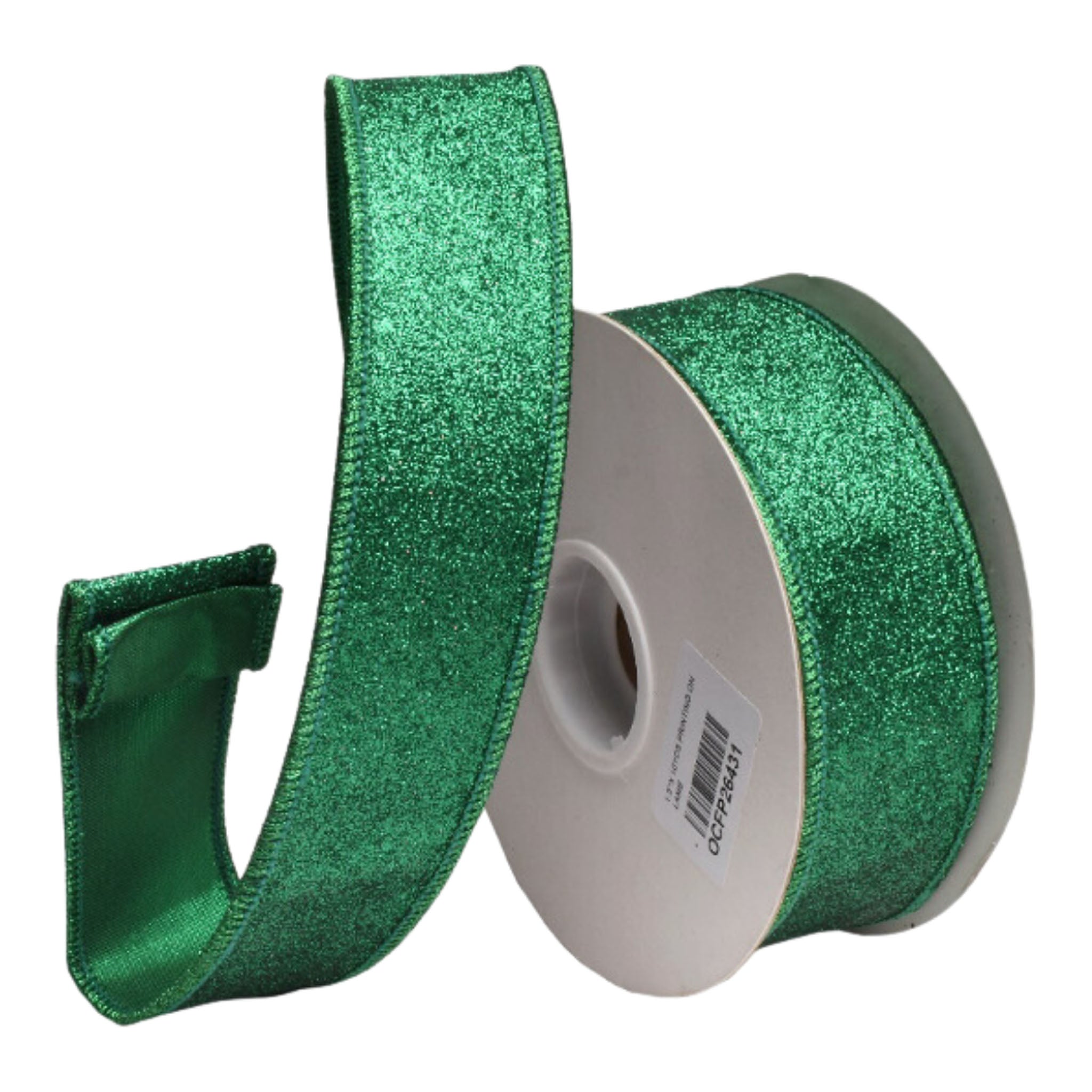 38mm Green Satin Ribbon - Seasonal Decor