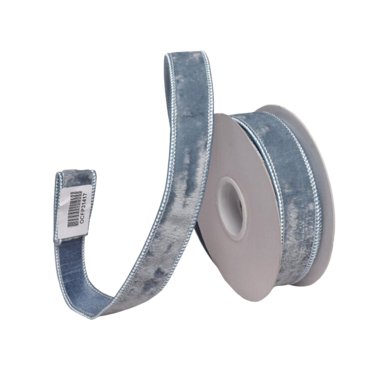 25mm Frost Blue Velvet - Seasonal Decor