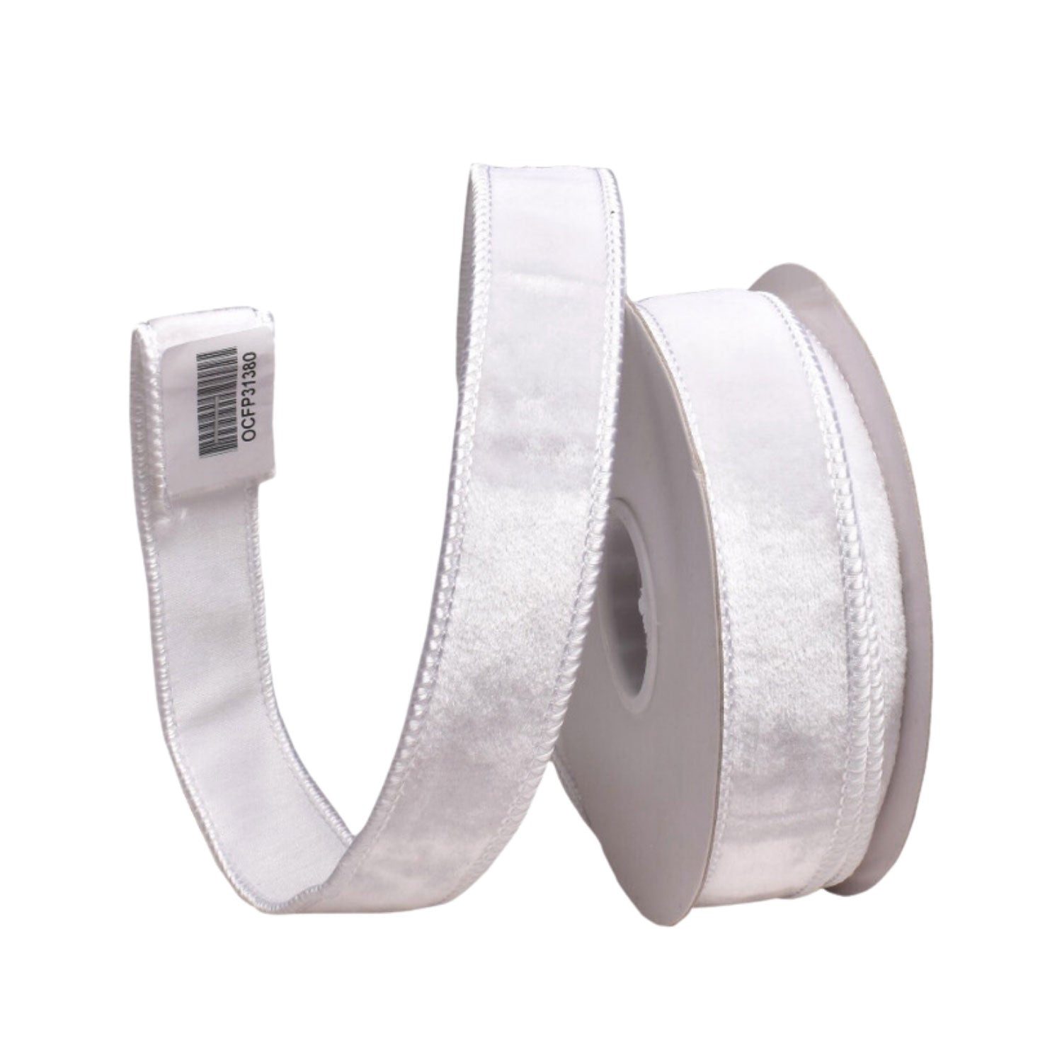 25mm Snowy White Velvet Ribbon - Seasonal Decor