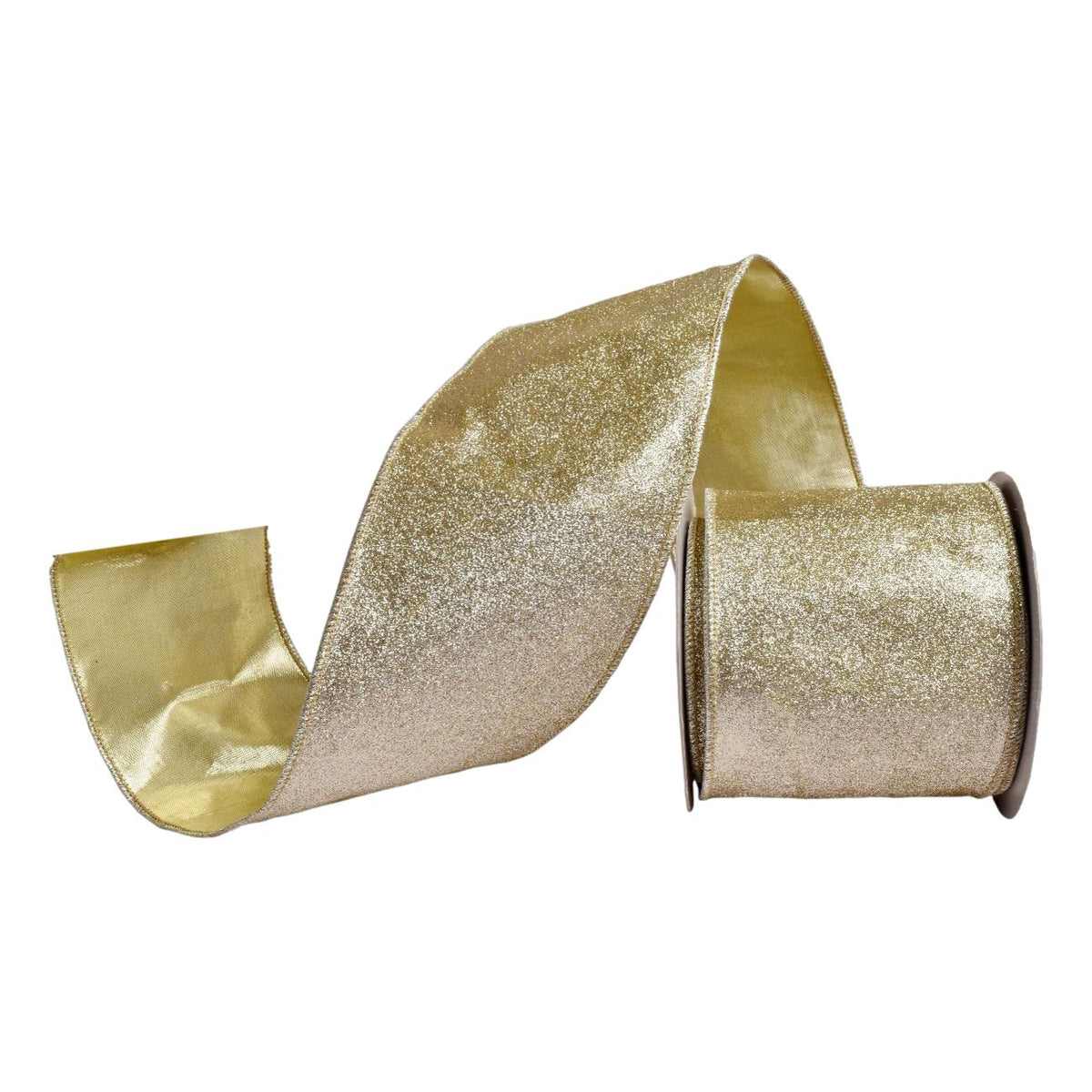 38mm Champagne Gold Glitter - Seasonal Decor