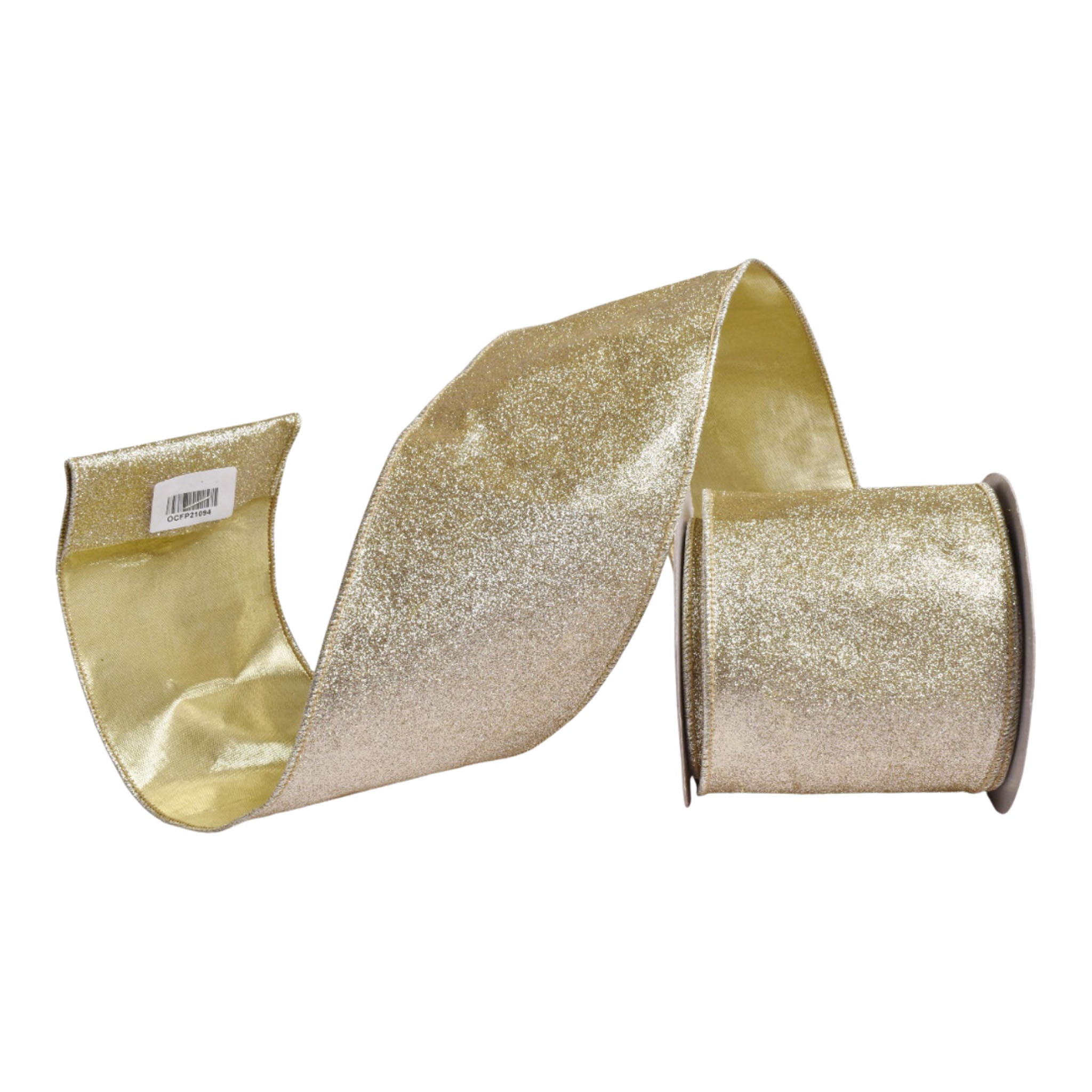 100mm Champagne Gold Glitter - Seasonal Decor