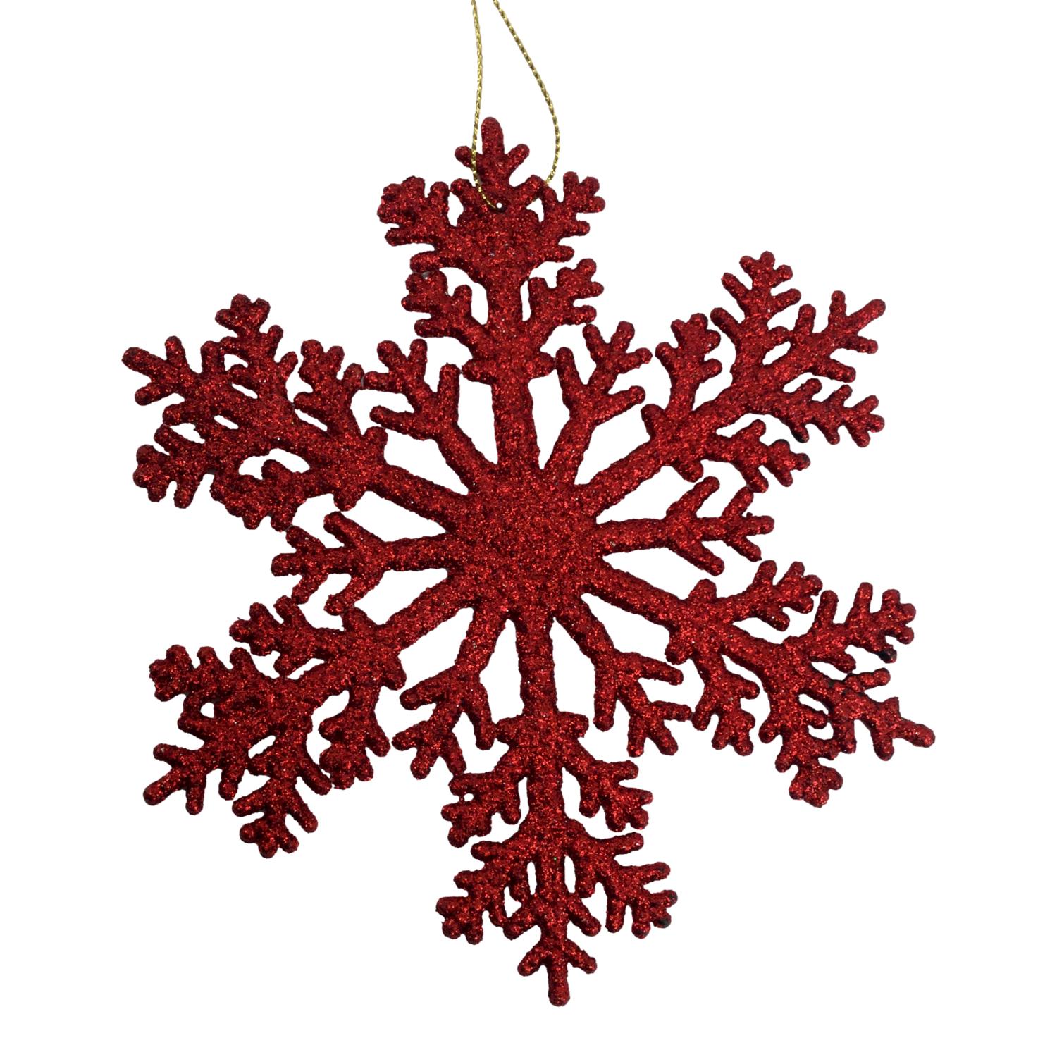 Red Snowflake Hanging - Seasonal Decor