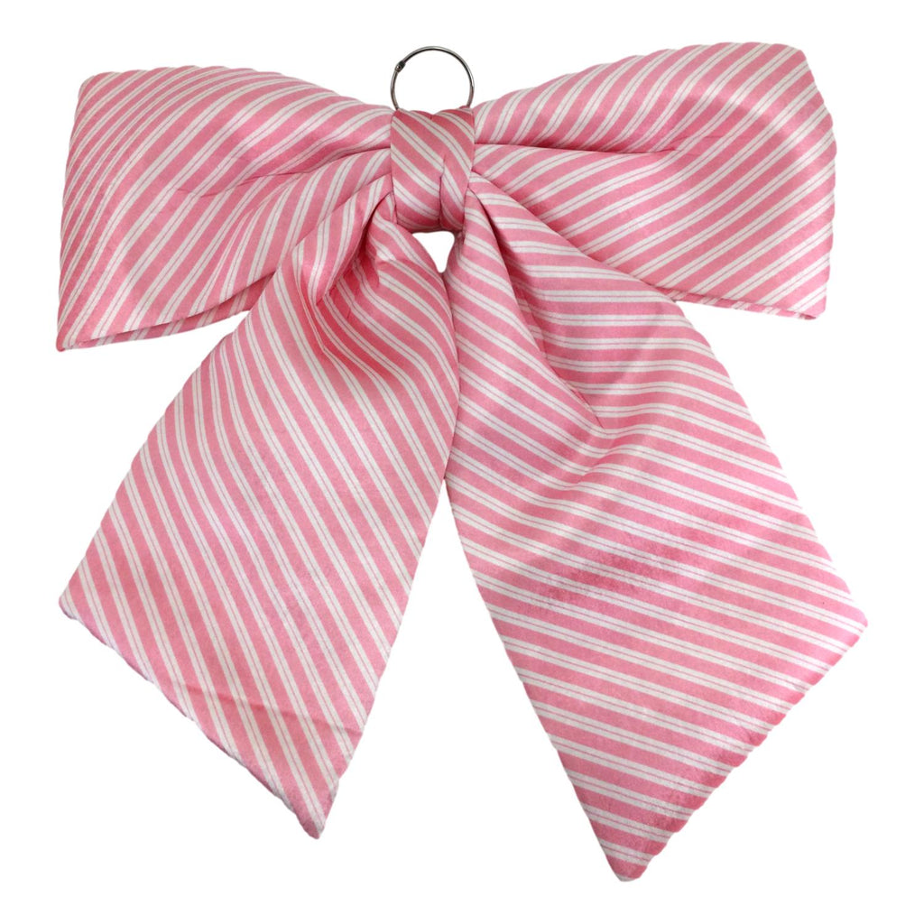 Pink White Stripe Bow Hanging - Seasonal Decor