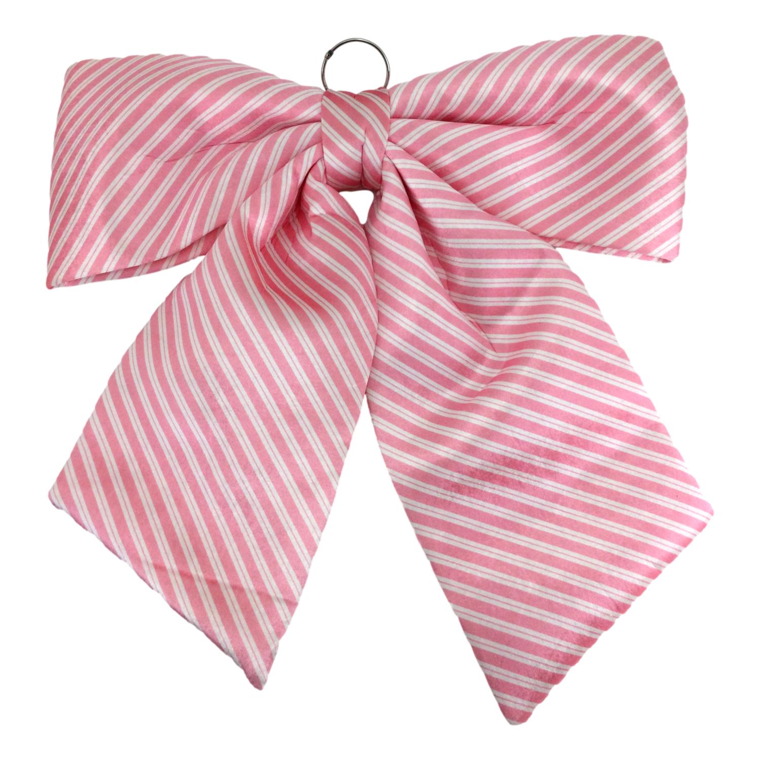 Pink White Stripe Bow Hanging - Seasonal Decor