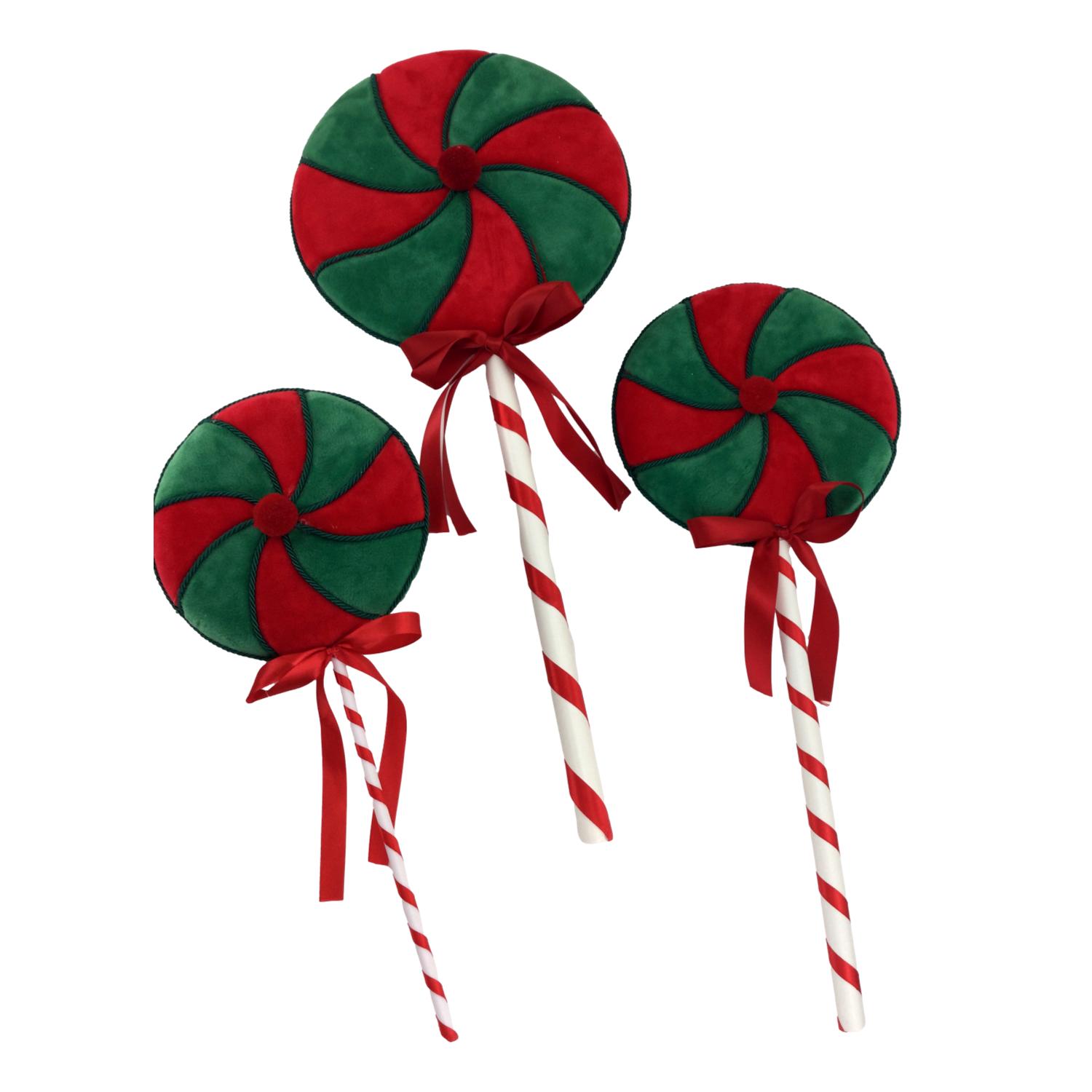 25cm Red Green Swirl Lollypop - Seasonal Decor