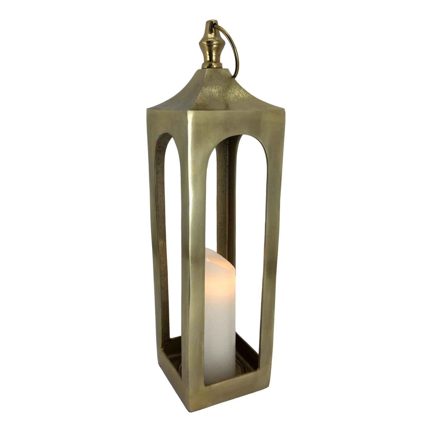 Med Gold Lantern - Seasonal Decor