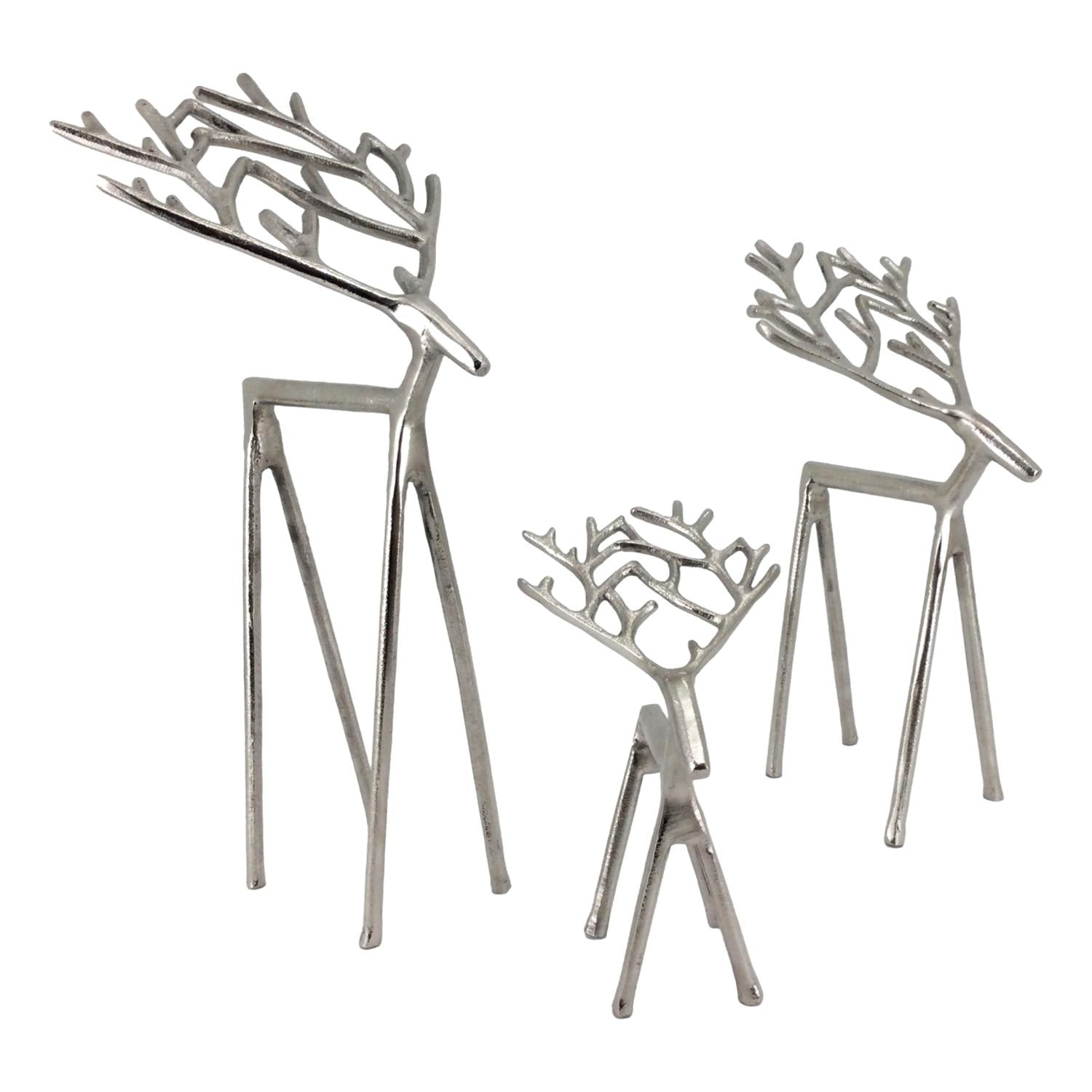 42cm Silver Twig Reindeer - Seasonal Decor