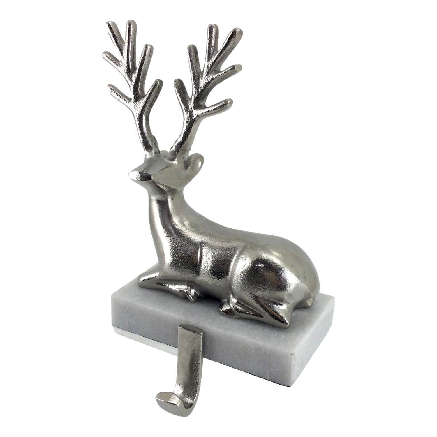 Silver Sitting Reindeer S/H - Seasonal Decor