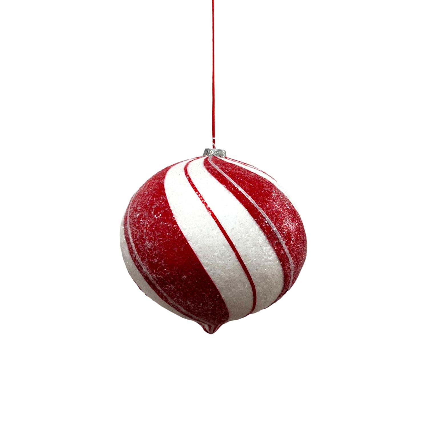 22cm Peppermint Ball Hanging - Seasonal Decor