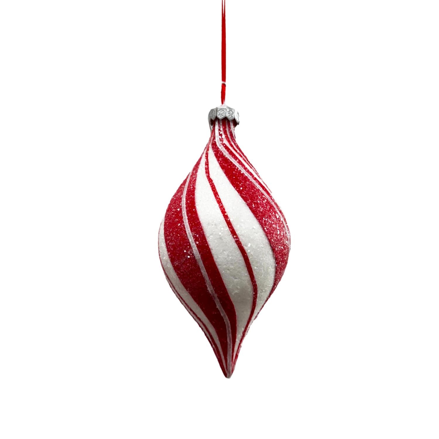22cm Peppermint Swirl Drop Hanging - Seasonal Decor