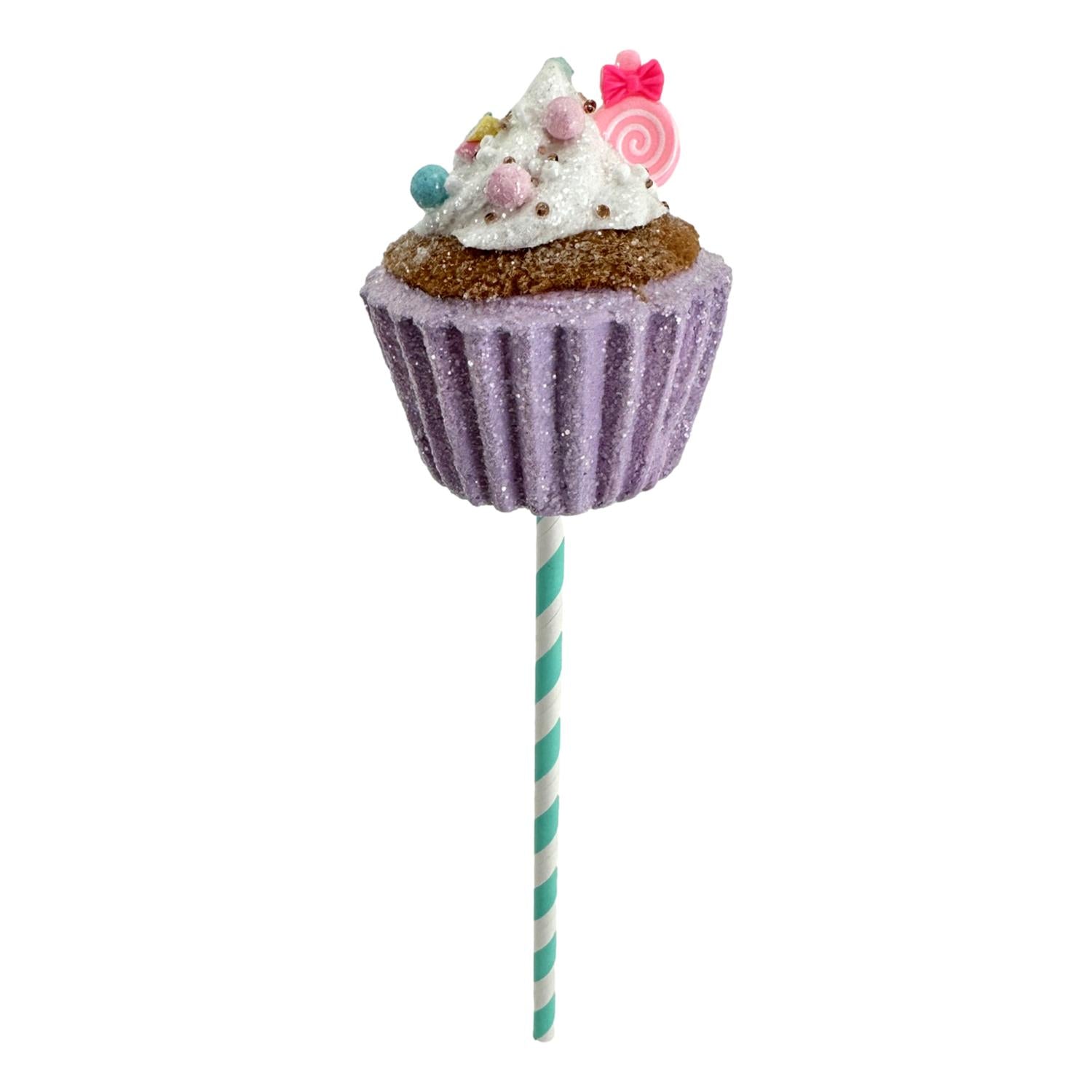 Purple Cupcake Pick - Seasonal Decor