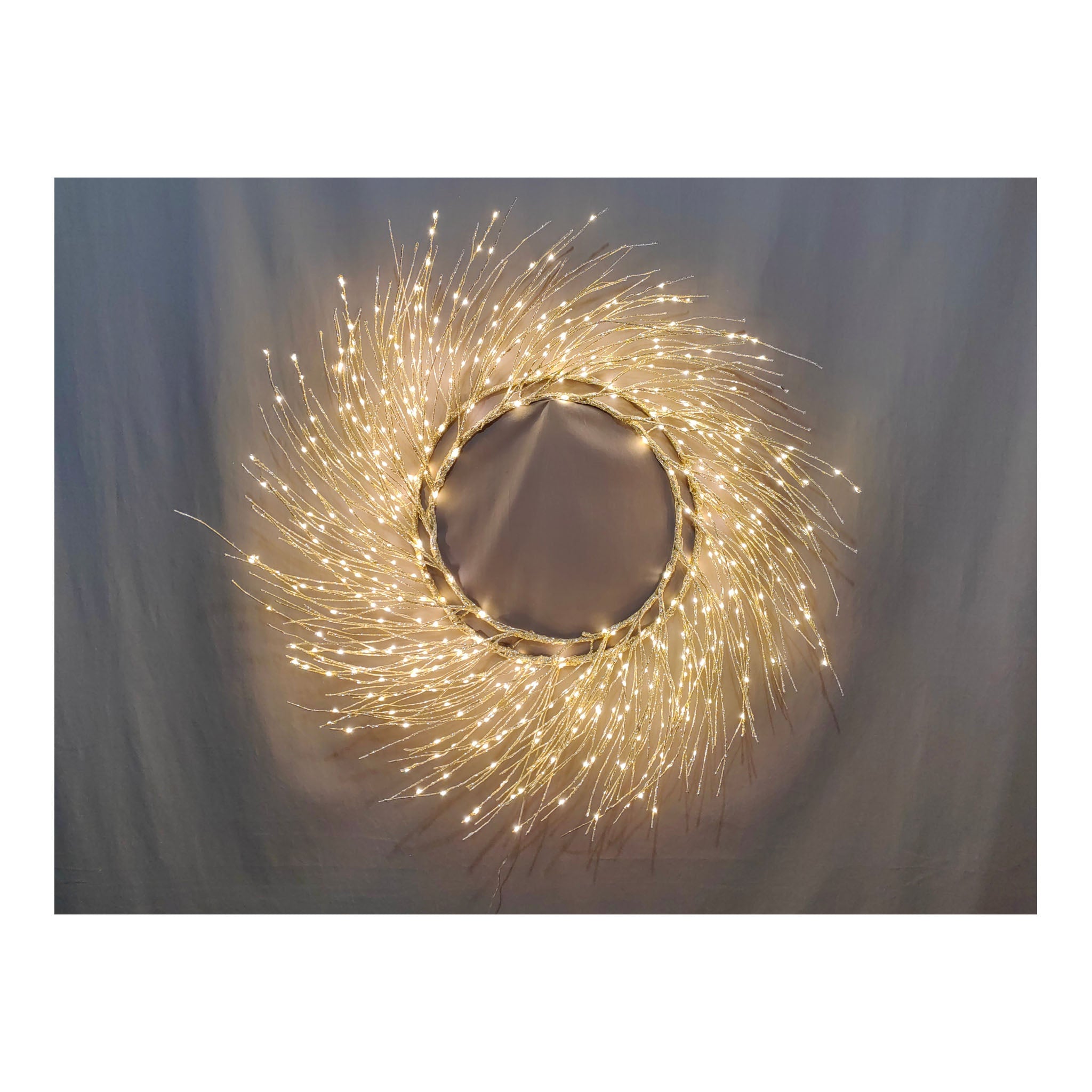 120cm Led Champagne Wreath - Seasonal Decor