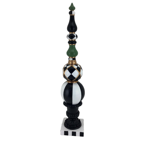 63cm Finial Green Black White - Seasonal Decor