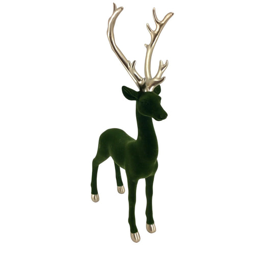 Green Gold Standing Deer - Seasonal Decor