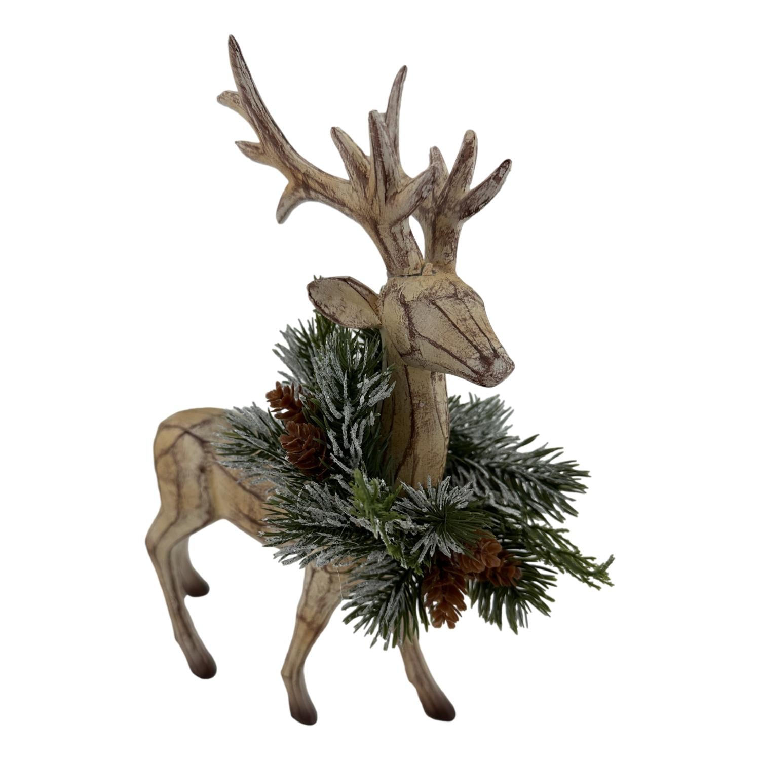 26cm Natural Deer Wreath - Seasonal Decor