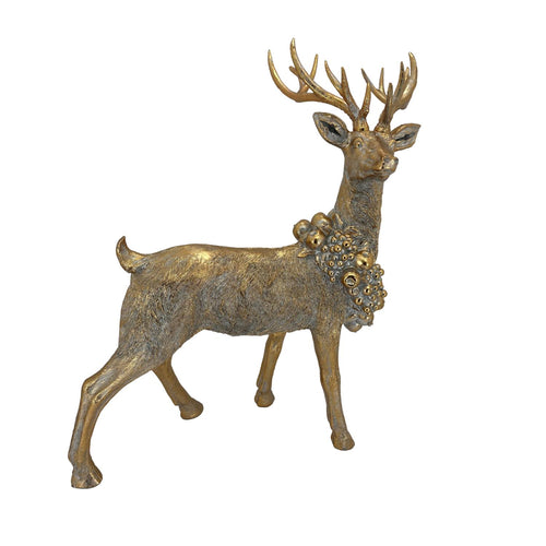 102cm Gold Standing Deer - Seasonal Decor
