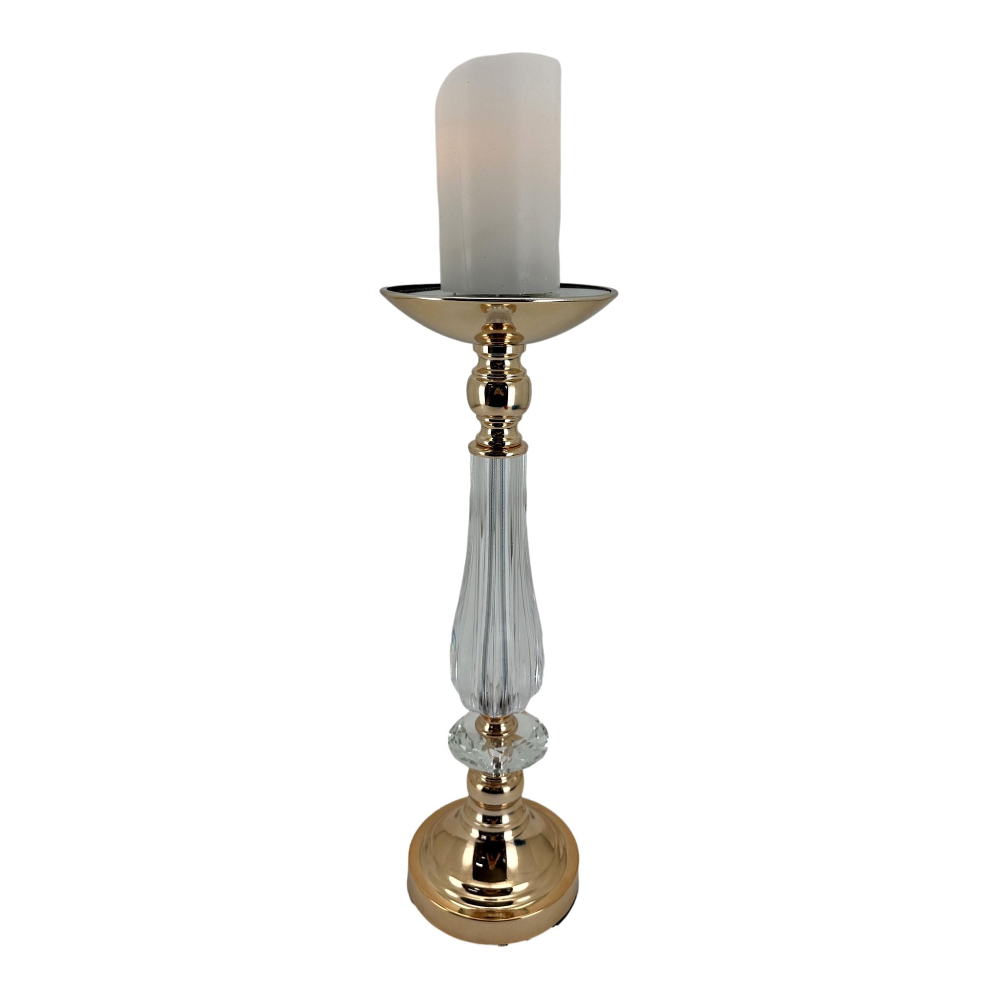 48cm Gold Clear Candle Stand - Seasonal Decor