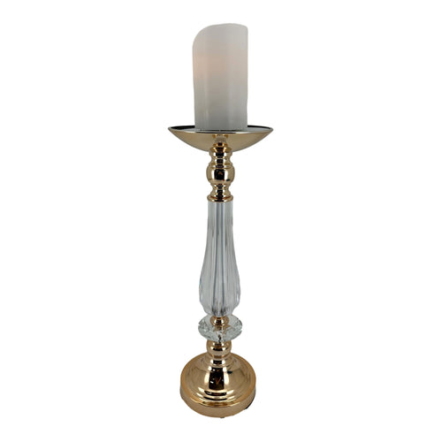 48cm Gold Clear Candle Stand - Seasonal Decor