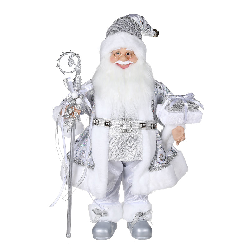 45cm Silver Santa Gifts - Seasonal Decor
