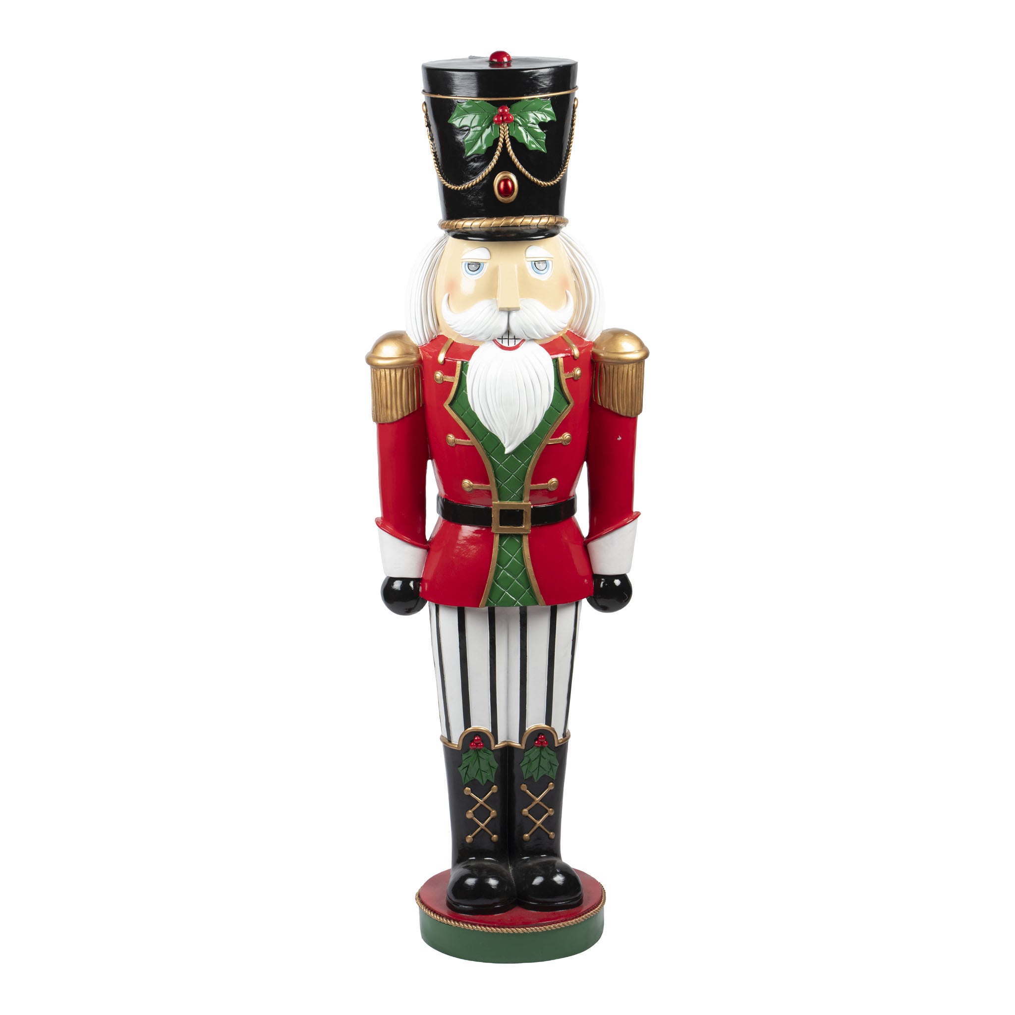 120cm Traditional Nutcracker with Wreath - Seasonal Decor