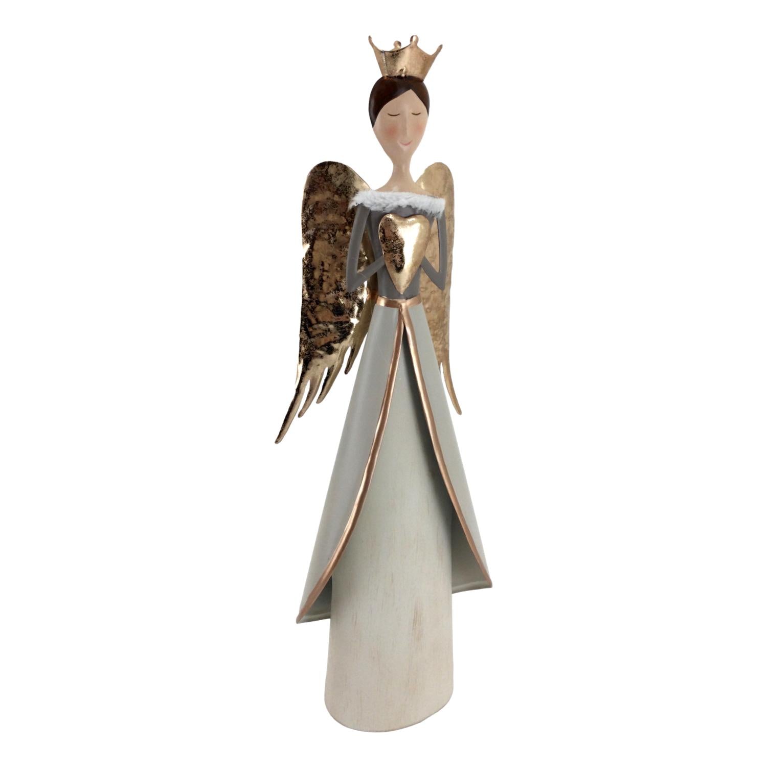 Gold Angel Heart Statue - Seasonal Decor