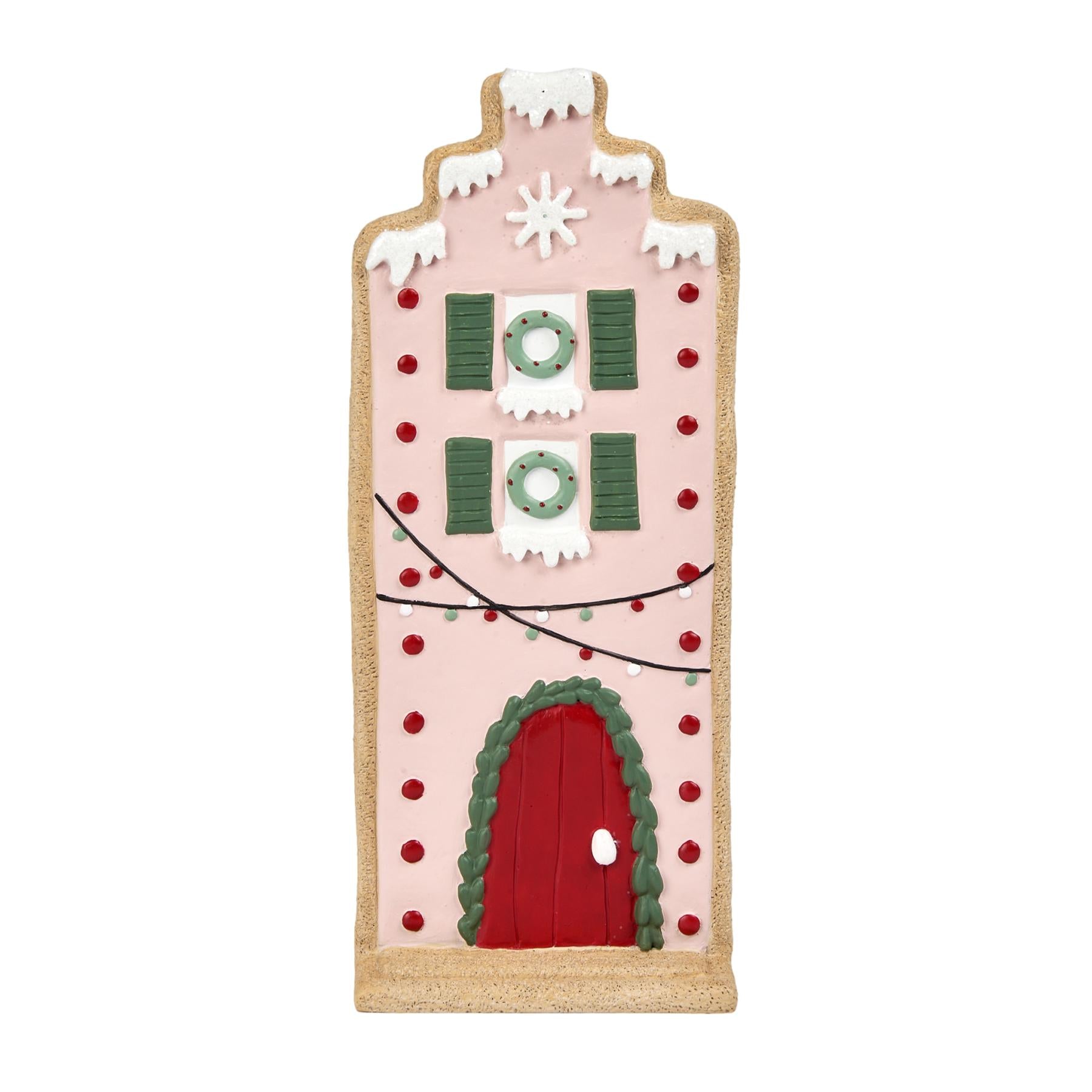 Christmas Red Door House Facade - Seasonal Decor